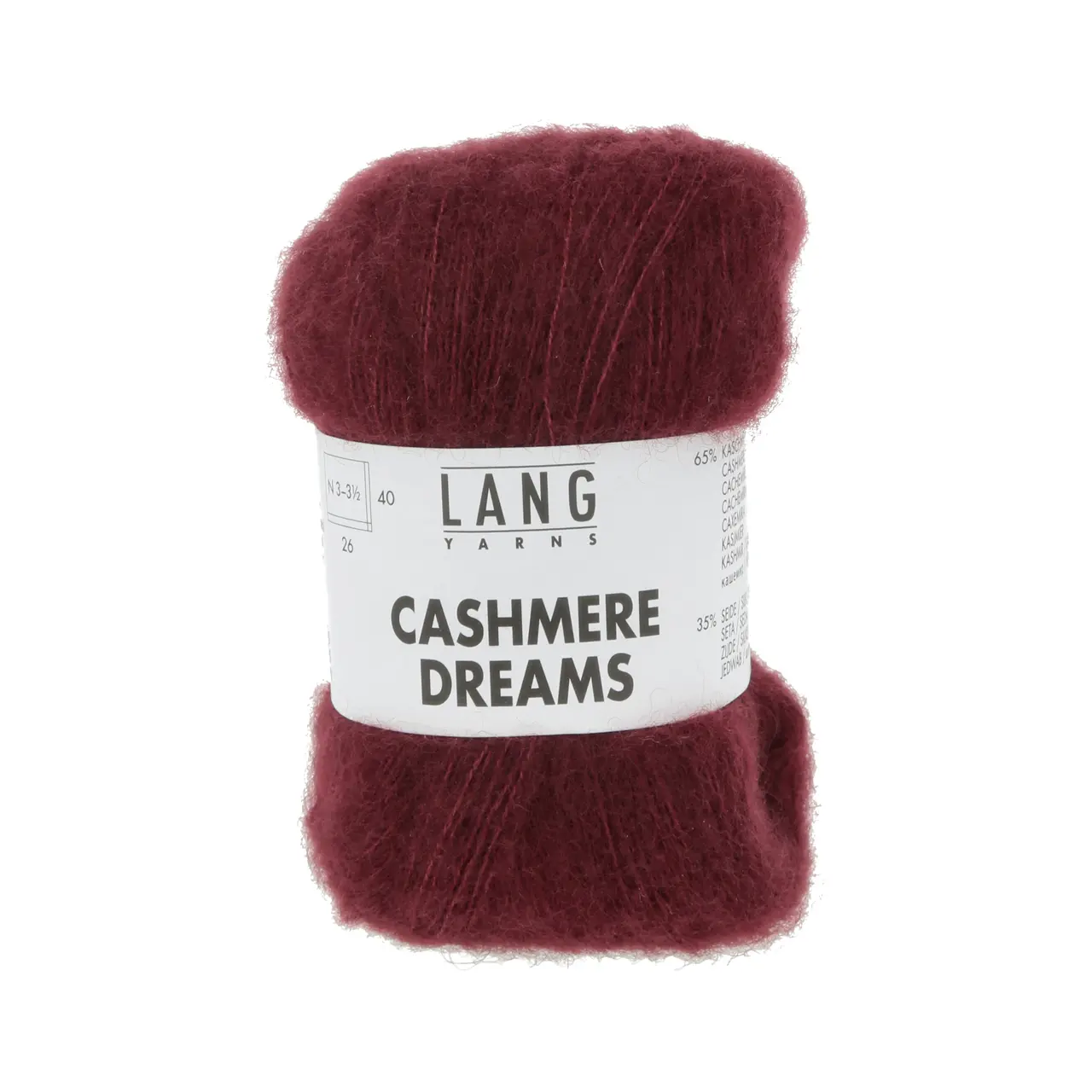 Cashmere Dreams 64 Bordeaux von Lang Yarns. Der Name ist Programm - ein Traum aus Cashmere und Seide.