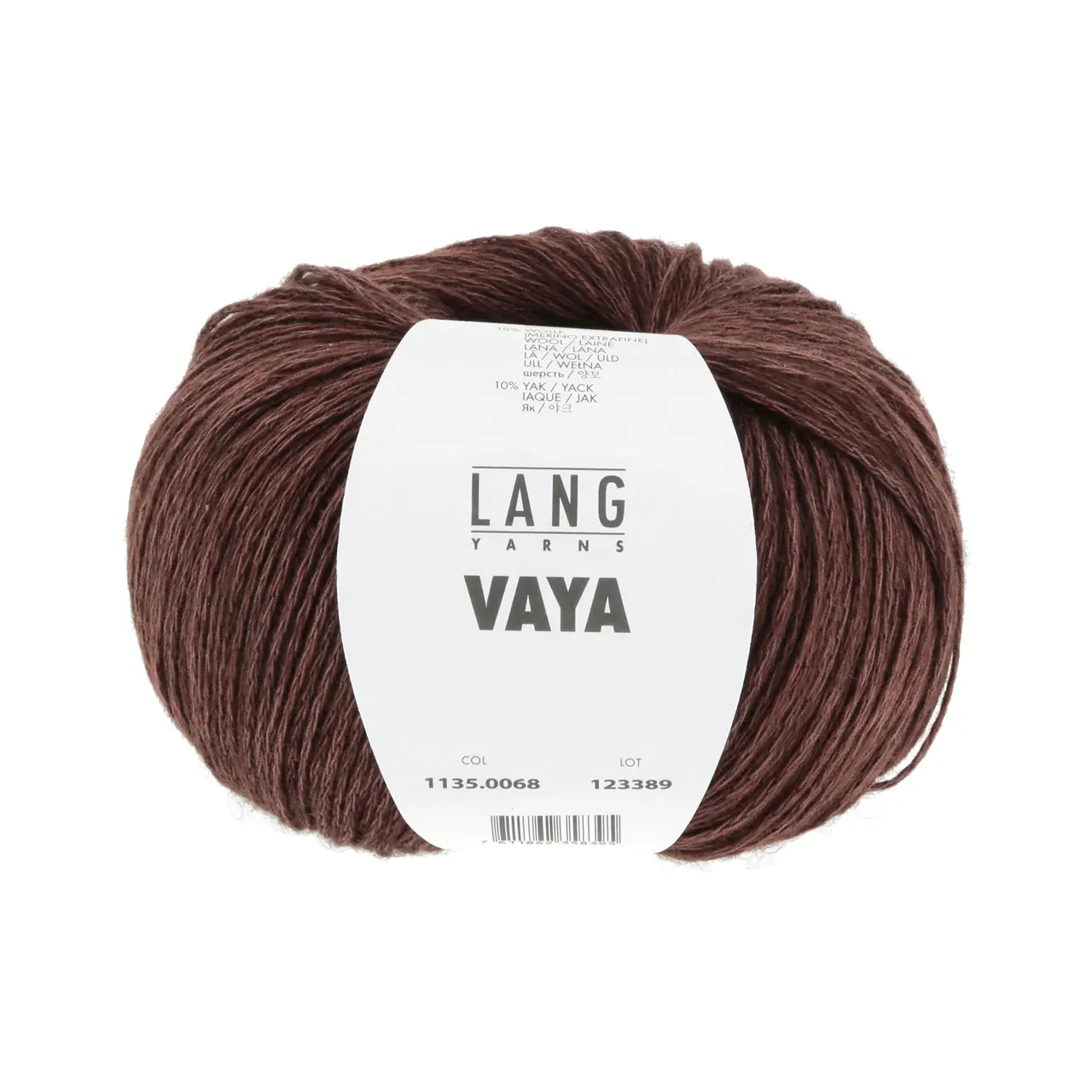 Vaya 68 Braun von Lang Yarns. Eine Portion Sommer ein bisschen Winter und eine Prise Luxus – In VAYA haben wir das Beste von allem was wir am Stricken und Häkeln lieben in einem Wollknäuel vereint. Verarbeiten Sie dieses luftige Garn aus Baumwolle Merino und Yak zu den perfekten Kleidungsstücken für die Zwischensaison welche Sie hegen und pflegen werden. Damit die Farbe schön und gleichmäßig wird empfehlen wir mit zwei Wollknäueln abwechselnd zu arbeiten.