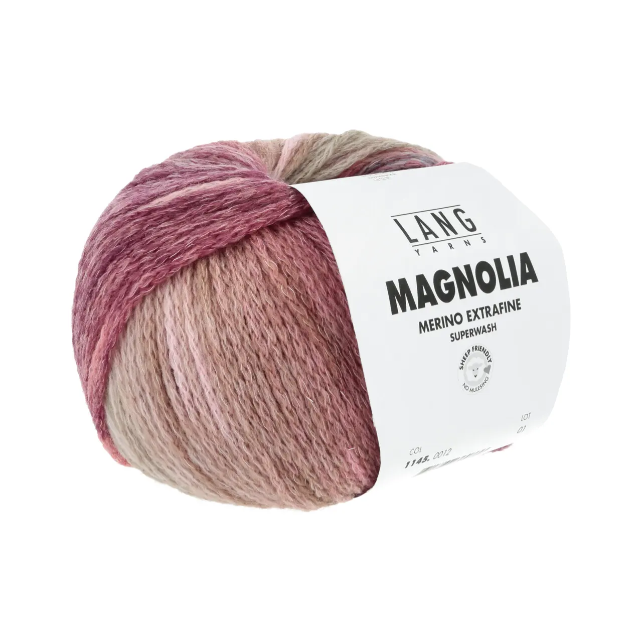 Magnolia 12 Rosa/Blau/Braun von Lang Yarns. Tauchen Sie ein in ein Spektrum von Farben und erleben Sie wie auf Ihren Nadeln ein lebendiger Garten erblüht.