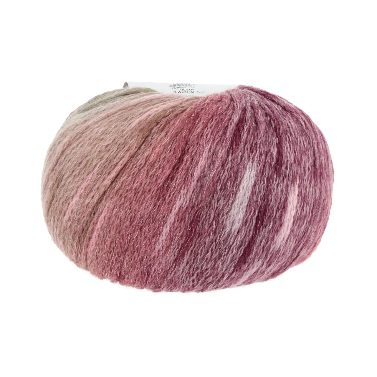 Magnolia 12 Rosa/Blau/Braun von Lang Yarns. Tauchen Sie ein in ein Spektrum von Farben und erleben Sie wie auf Ihren Nadeln ein lebendiger Garten erblüht.