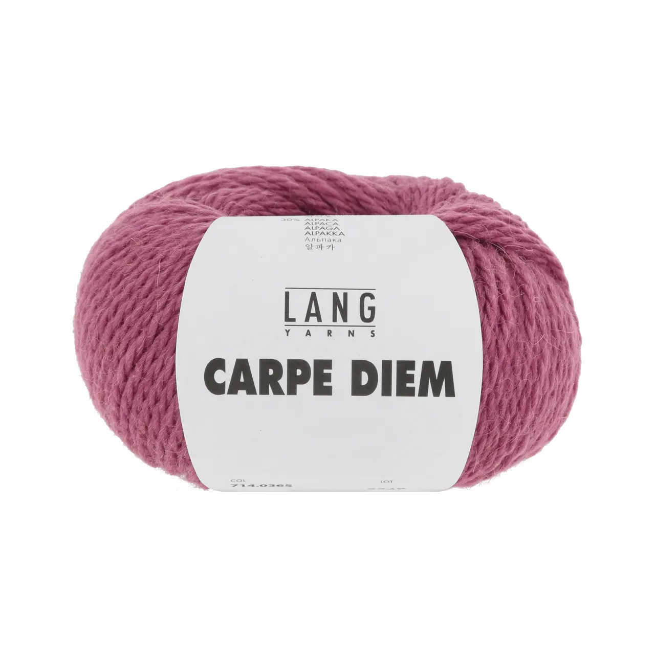 Carpe Diem 365 Himbeere Mélange von Lang Yarns. Traumgarn aus den noblen Fasern Alpaca und Merino extrafine. Ein voluminöses Garn für Kenner. Ausserordentlich voluminös und weich edel und sportiv zugleich.