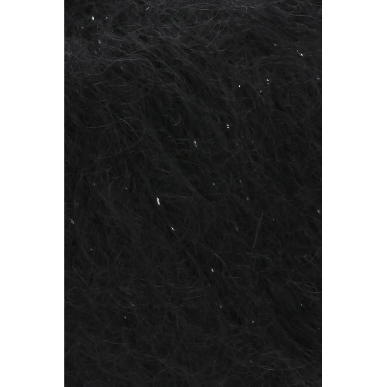 Mohair Luxe Lamé 4 Silber - Schwarz von Lang Yarns. Superkid-Mohair gemischt mit Seide - ein federleichtes Garn für modische Accessoires und mehr.