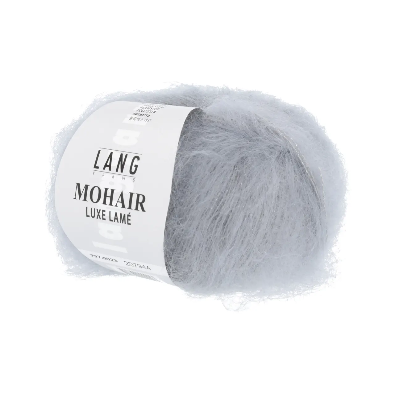 Mohair Luxe Lamé 23 Silber - Silber von Lang Yarns. Superkid-Mohair gemischt mit Seide - ein federleichtes Garn für modische Accessoires und mehr.