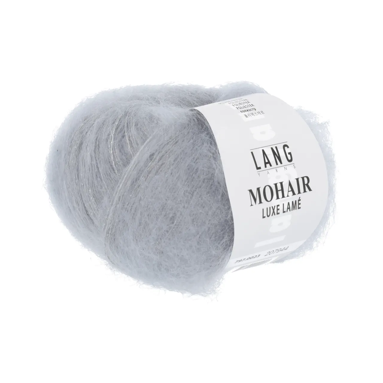 Mohair Luxe Lamé 23 Silber - Silber von Lang Yarns. Superkid-Mohair gemischt mit Seide - ein federleichtes Garn für modische Accessoires und mehr.