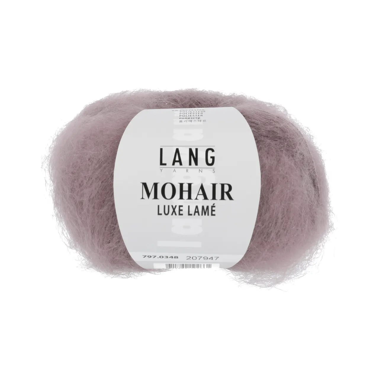 Mohair Luxe Lamé 348 Silber - Altrosa von Lang Yarns. Superkid-Mohair gemischt mit Seide - ein federleichtes Garn für modische Accessoires und mehr.