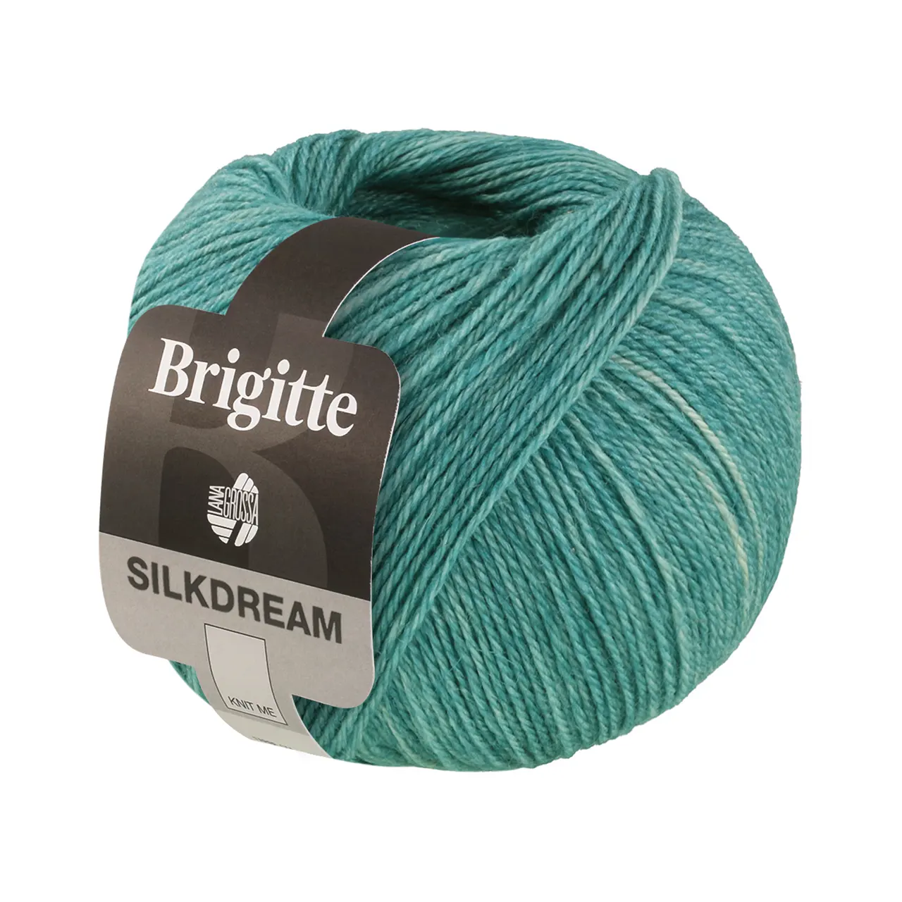 Brigitte Silkdream 14 Türkisgrün von Lana Grossa. Zartes klassisch gezwirntes Garn aus Maulbeerseide und Merino mit Mohairfasern umhüllt