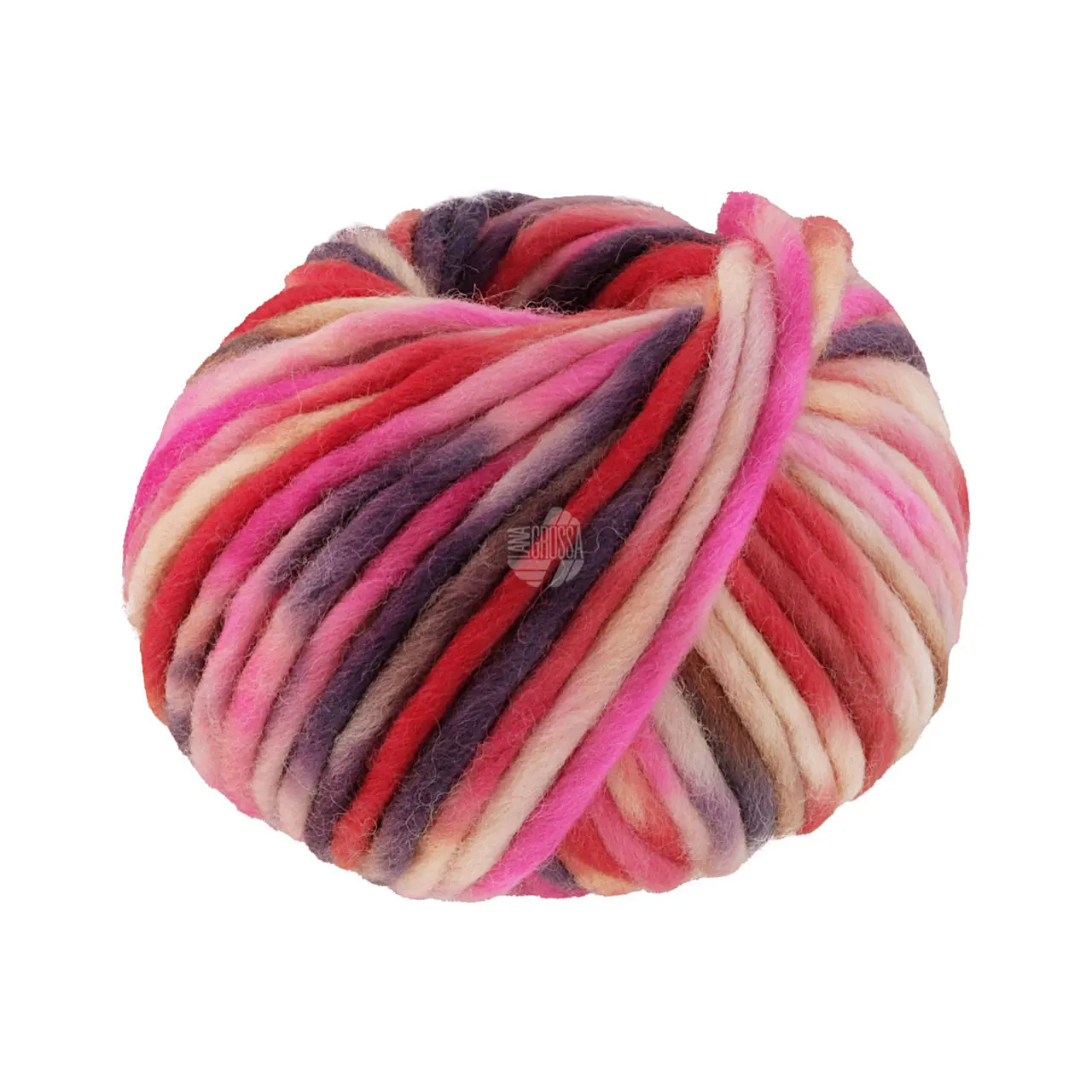 Confetti 17 Rosa/Pink/Fuchsia/Lachs/Grège/Pflaume von Lana Grossa. Fingerdickes Merino-Dochtgarn mit Sprenkeldruck