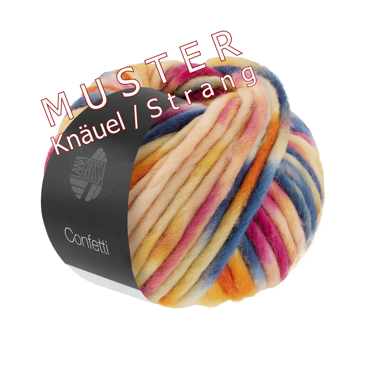Confetti 17 Rosa/Pink/Fuchsia/Lachs/Grège/Pflaume von Lana Grossa. Fingerdickes Merino-Dochtgarn mit Sprenkeldruck