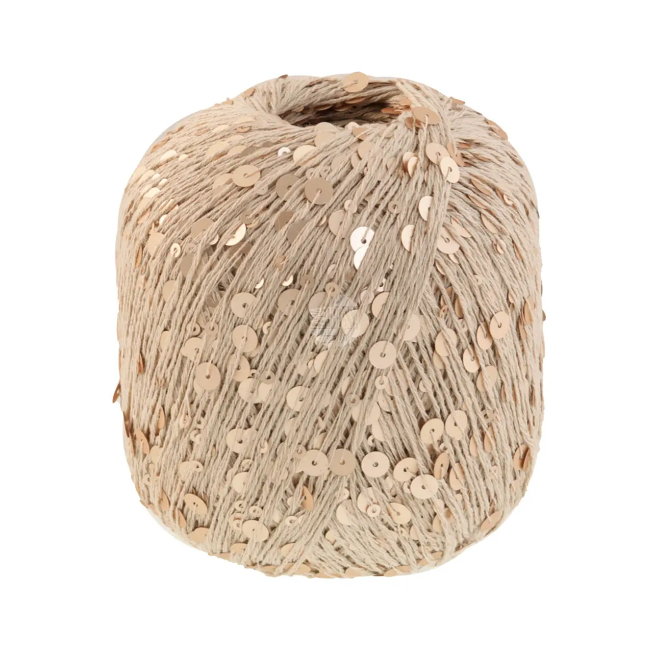 Cosmo 10 Sandbeige von Lana Grossa. Beilaufgarn aus Baumwolle mit großen und kleinen Pailletten
