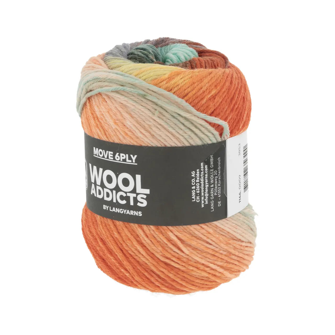 Move 6-Fach 9 Turquoise/Orange/Yellow von Lang Yarns. MOVE is not just a sock yarn it's a vibrant celebration of hues that invites you to break free from the subdued palette of neutrals. With MOVE your knitting and crocheting projects are transformed into a kaleidoscope of colors infusing energy and excitement into every stitch. A colorful sturdy but soft 6-ply yarn for way more than just socks.