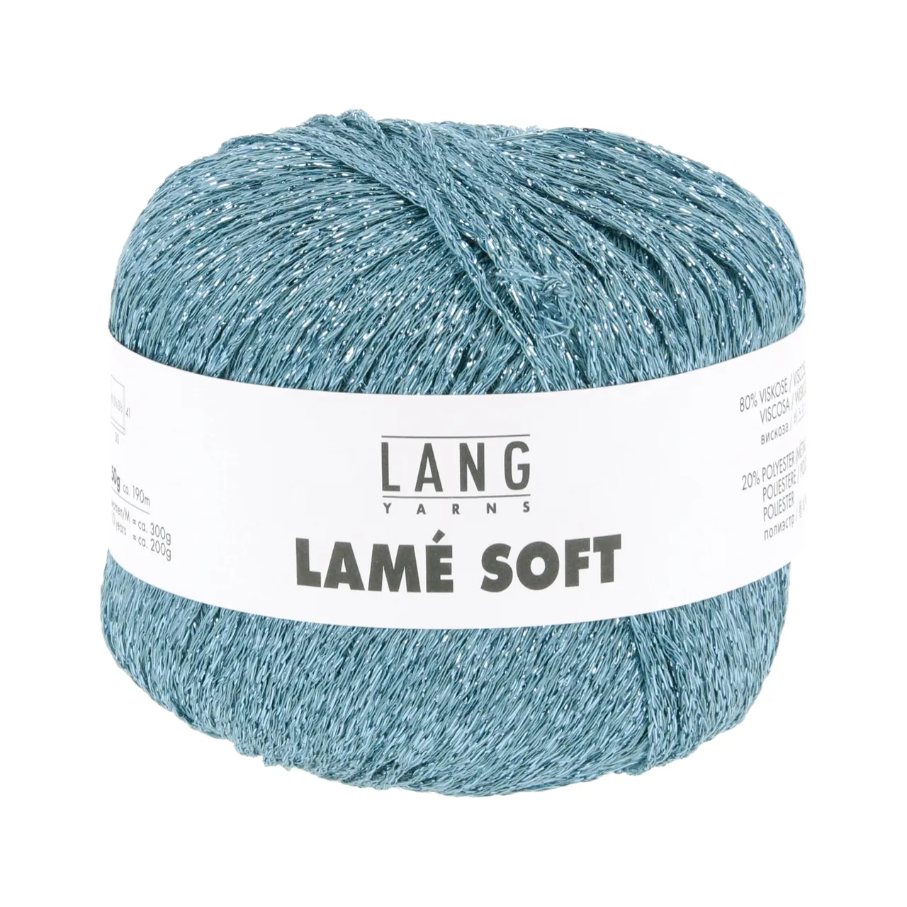 Lamé Soft 73 Smaragd von Lang Yarns. LAMÉ SOFT ist ein hochwertiges Lamé-Garn auf Viskosebasis das sich durch eine weiche Haptik von herkömmlichen oft Polyamid basierten Lamé-Garnen abhebt. Es eignet sich perfekt als Beilaufgarn um elegante Akzente zu setzen oder all-over für ein strahlendes Highlight-Piece. Ideal für stilvolle Strickprojekte mit einem Hauch von Glamour.