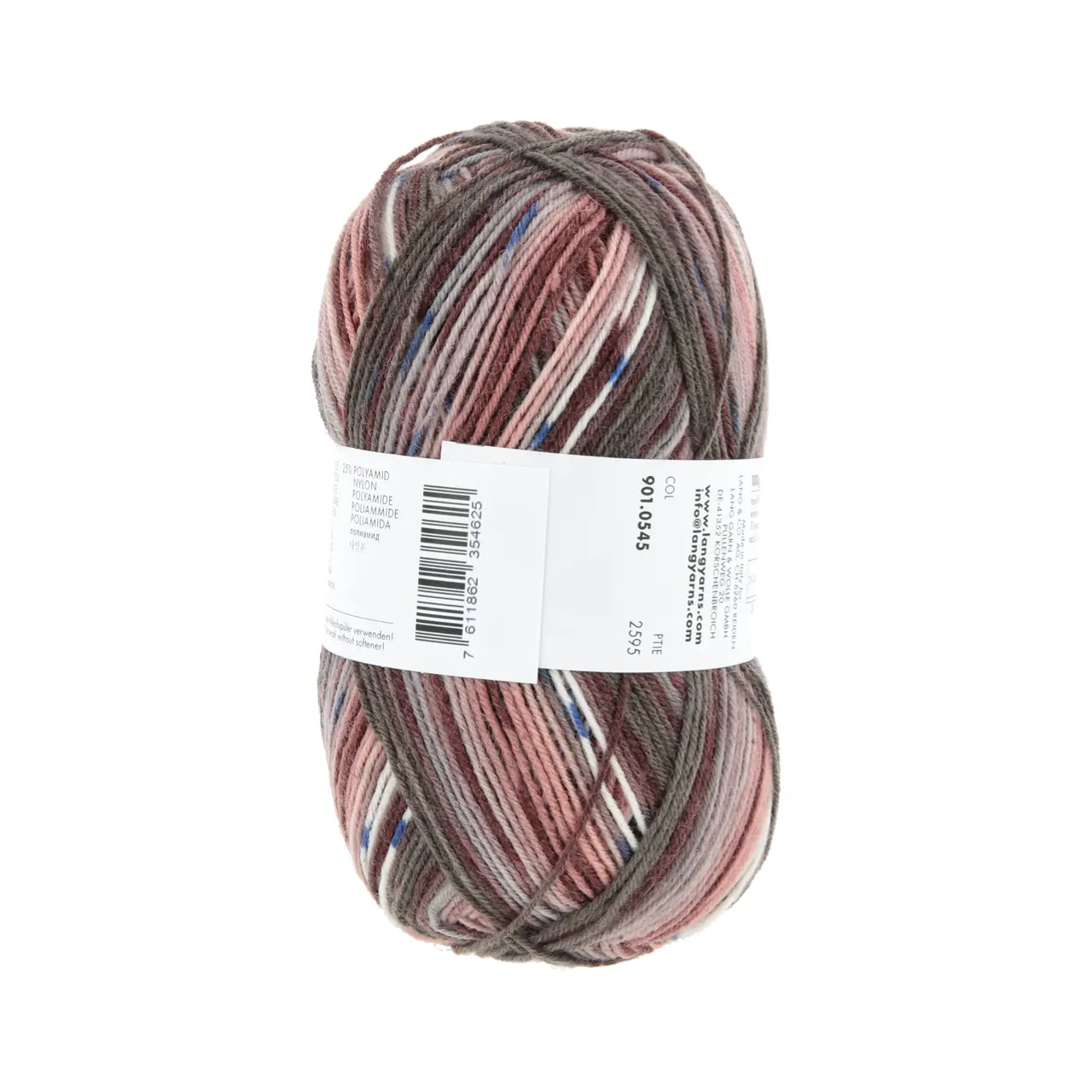 Super Soxx Color 4-Fach 545 Lachs/Braun 1149 Black Forest von Lang Yarns.