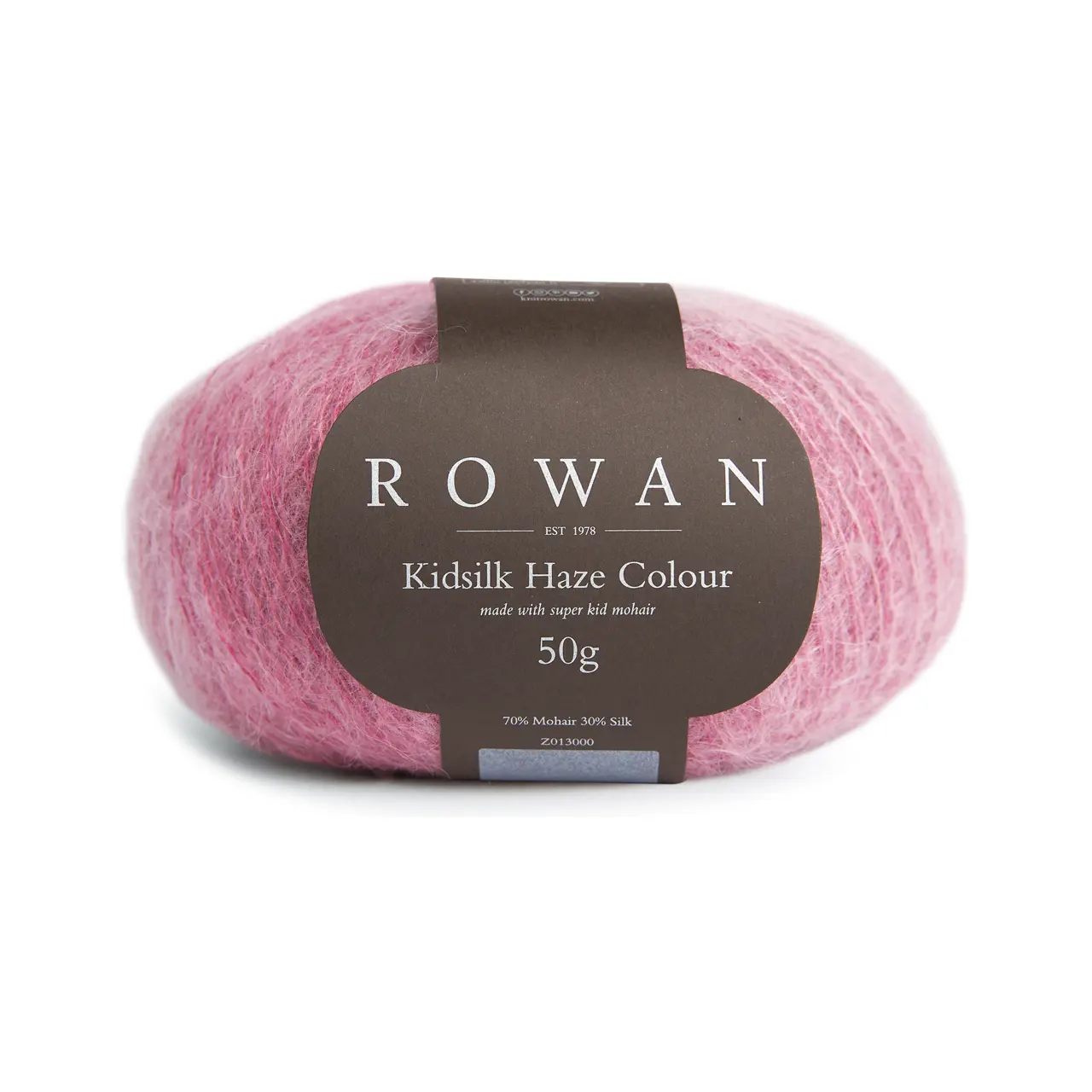 Kidsilk Haze Colour 6 Rose von Rowan. Eine traumhaft leichte Mischung aus feinstem Kid Mohair und zarter Seide die jedem Projekt einen hauchzarten Schimmer und ein luxuriöses Finish verleiht. Sehr gut auch für leichte Tücher elegante Schals oder luftige Accessoires geeignet.