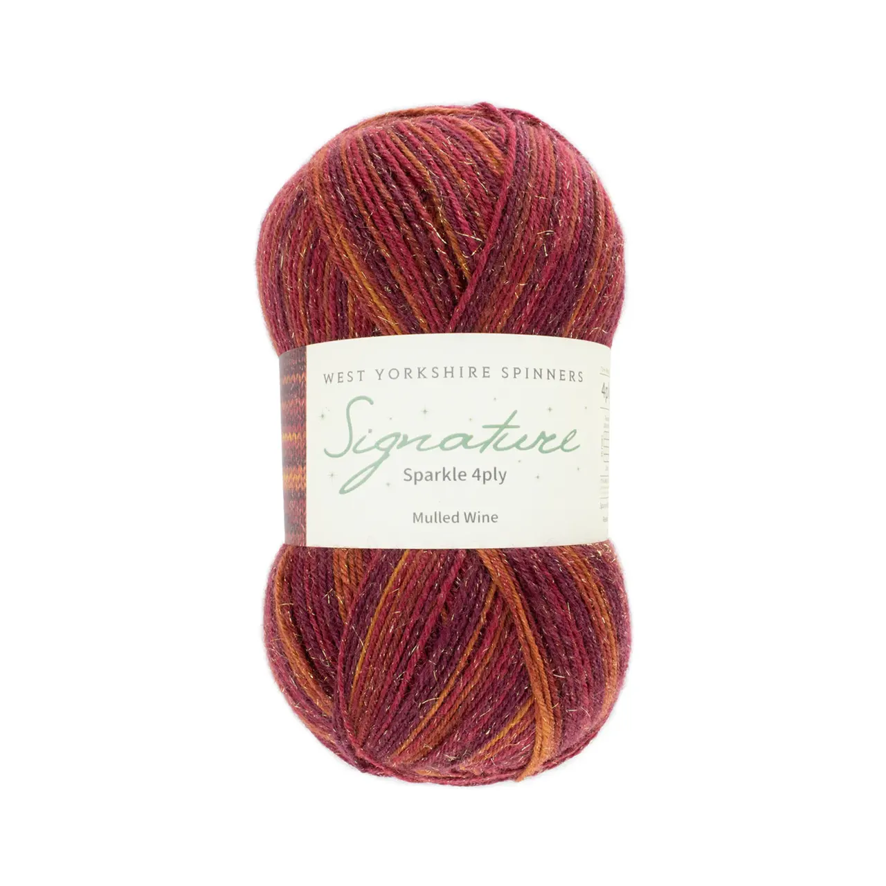 Signature 4-Fach Sparkle 1295 Mulled Wine von West Yorkshire Spinners. Sehr weiches und strapazierfähiges Garn aus hochwertigen Materialien mit außergewöhnlicher Vielseitigkeit ideal für Socken Schals und Tücher mit schönem Fall. Erhältlich als selbststreifende Variante „Colormix“ inspiriert unter anderem von leuchtenden Cocktailfarben aber auch in vielen kräftigen bis natürlichen Unifarben. Mehrfach als „Bestes Sockengarn“ ausgezeichnet.