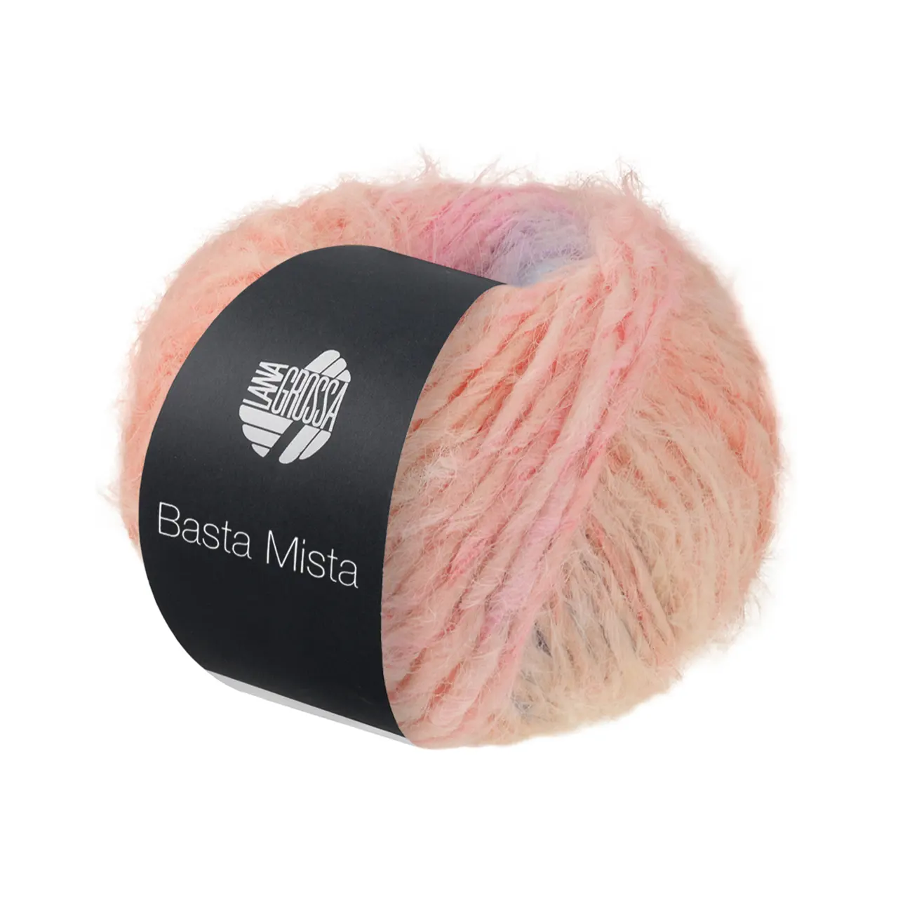 Basta Mista 113 Limette/Türkis/Aqua/Lachs/Rosa/Flieder von Lana Grossa. Garn im Fake Fur Look locker verzwirnt aus einem Franseneffekt und feinen Merinofasern