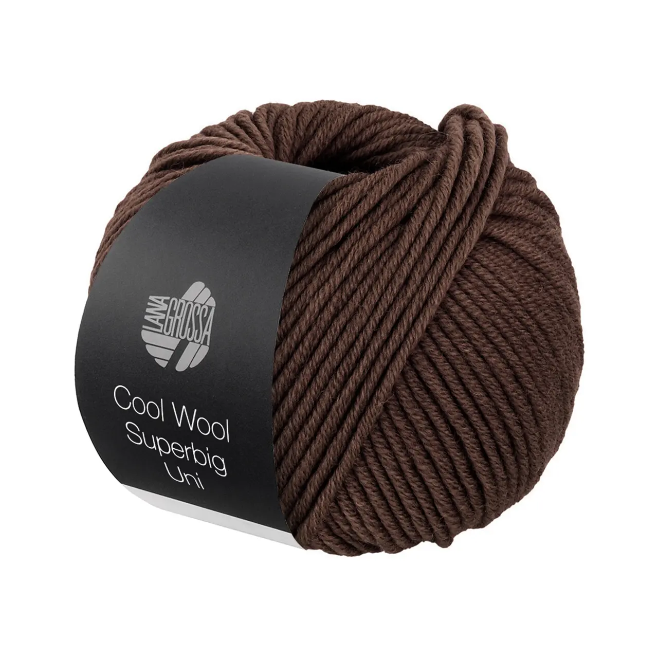 Cool Wool Superbig Uni 41 Mokka von Lana Grossa. Pure extrafeine Merinowolle waschmaschinenfest und filzfrei