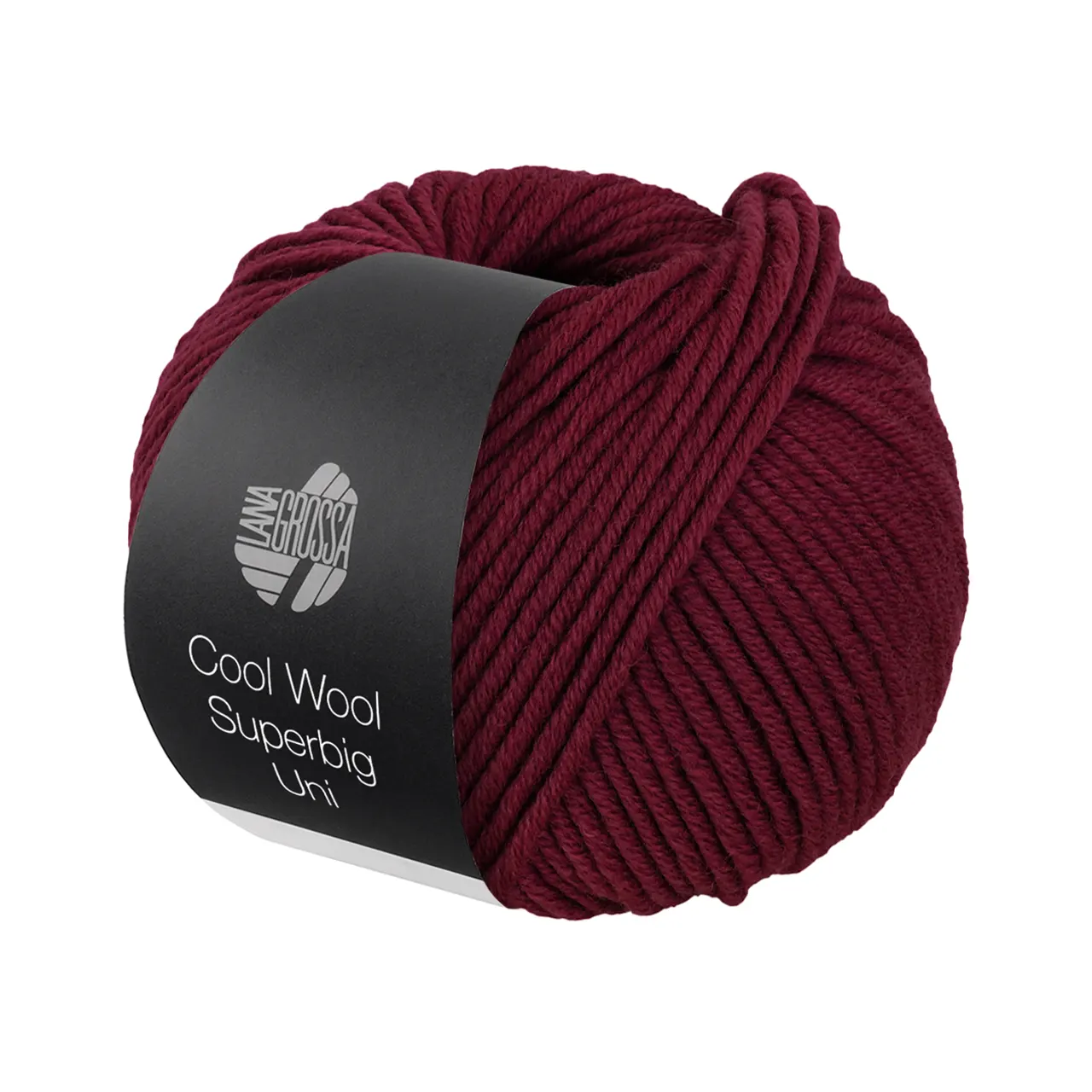 Cool Wool Superbig Uni 6 Weinrot von Lana Grossa. Pure extrafeine Merinowolle waschmaschinenfest und filzfrei