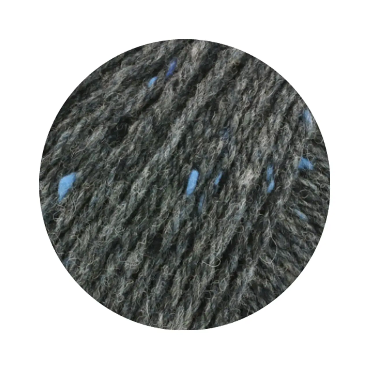 Landlust Soft Tweed 90 5 Anthrazit Meliert von Lana Grossa. Klassisch verzwirntes Tweedgarn aus Schurwolle mit mehrfarbigen Noppen