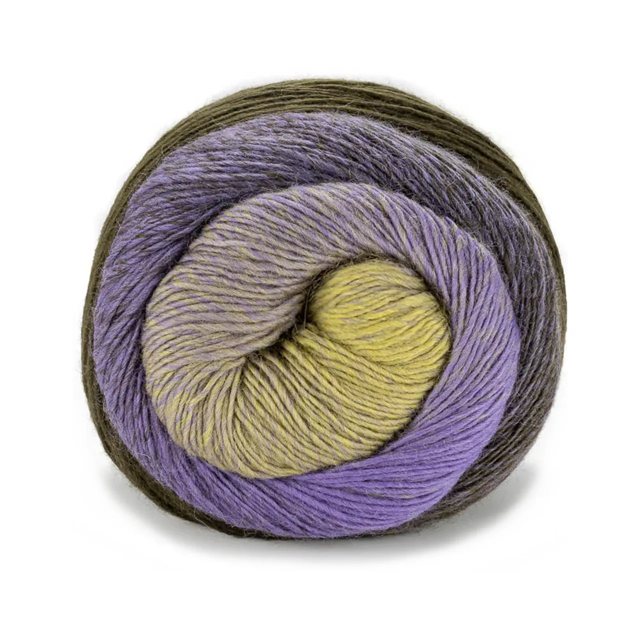 Poema 609 Green/Purple/Vanilla von Laines Du Nord. 100% mulesing-freie Wolle für ein Garn dessen Farben sich in einer perfekten Sequenz zu einem Dégradé-Effekt verbinden.