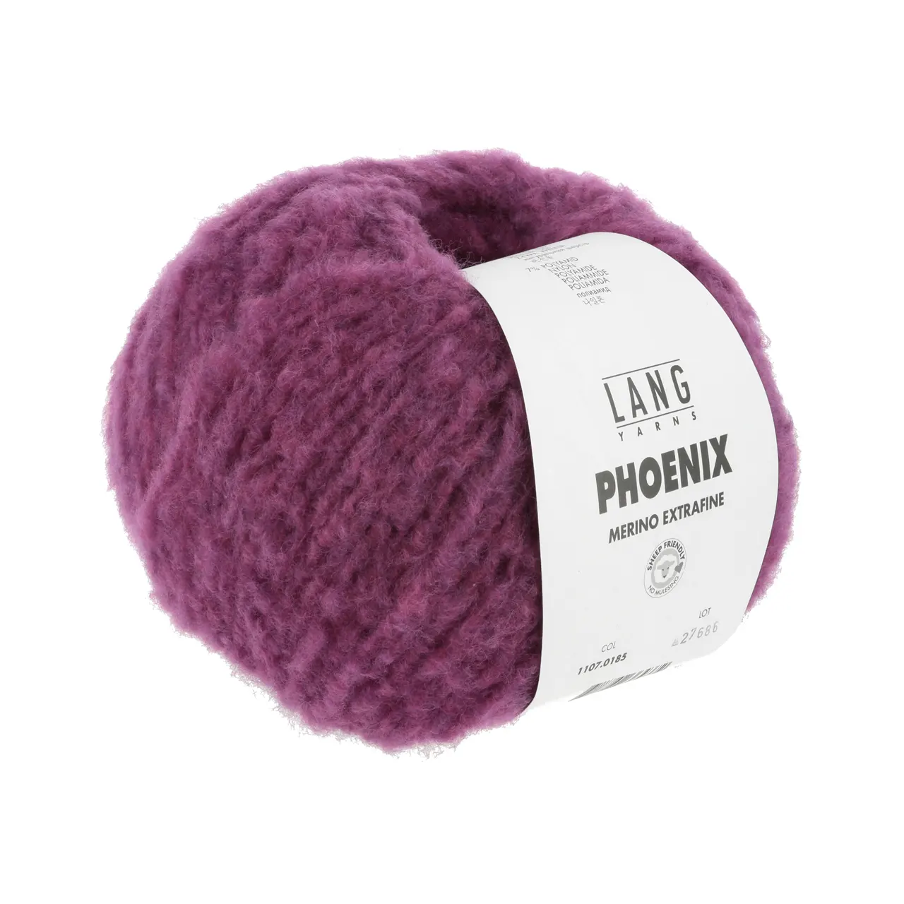 Phoenix 185 Hot Pink Chante Claire von Lang Yarns. PHOENIX ist wahrscheinlich eines der weichsten Garne welches Sie je gefühlt haben. Dieses Garn besteht hauptsächlich aus Merino extrafein welches zudem Mulesing frei ist. PHOENIX dies sind unglaublich große Knäuel mit denen Sie im Handumdrehen die wärmsten Kreationen kreieren. Ihre Garderobe erhebt sich aus der Asche wenn Sie eine Kreation aus unserer neuen Qualität PHOENIX tragen.