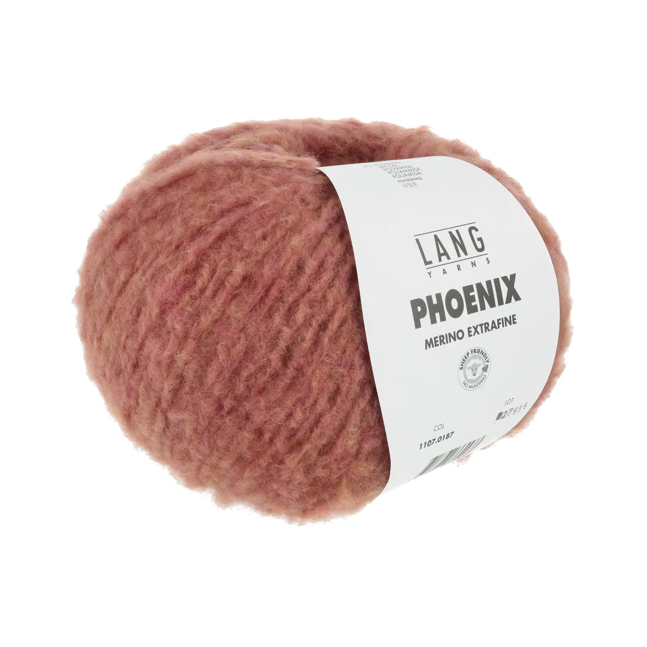 Phoenix 187 Ziegel Chante Claire von Lang Yarns. PHOENIX ist wahrscheinlich eines der weichsten Garne welches Sie je gefühlt haben. Dieses Garn besteht hauptsächlich aus Merino extrafein welches zudem Mulesing frei ist. PHOENIX dies sind unglaublich große Knäuel mit denen Sie im Handumdrehen die wärmsten Kreationen kreieren. Ihre Garderobe erhebt sich aus der Asche wenn Sie eine Kreation aus unserer neuen Qualität PHOENIX tragen.