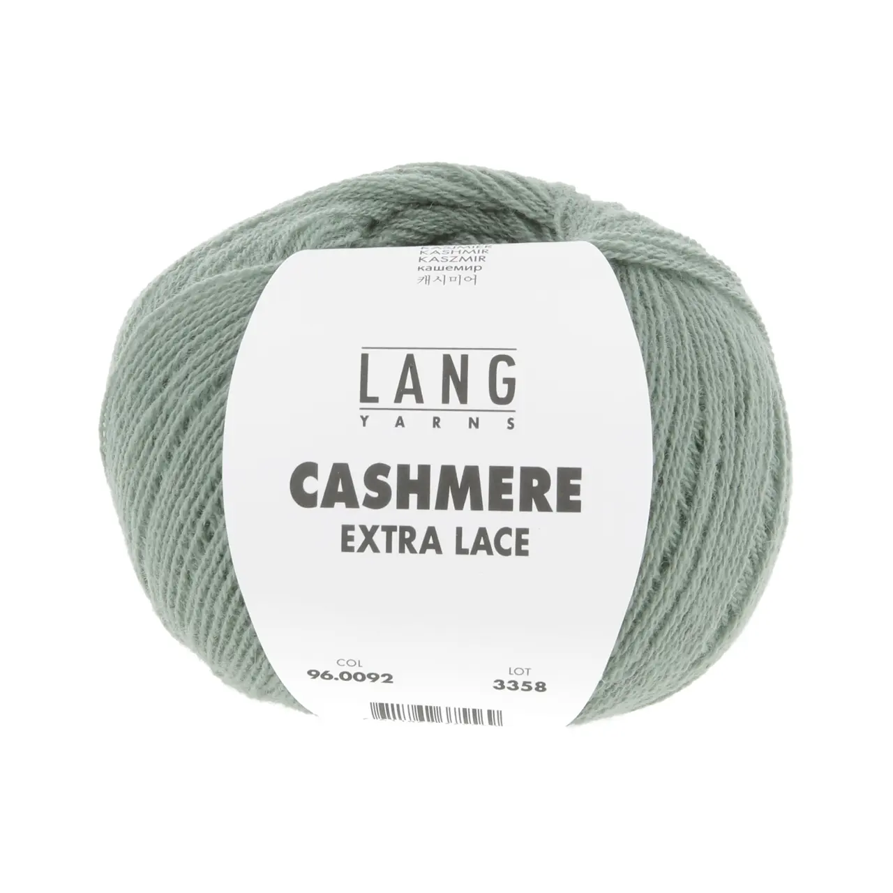 Cashmere Extra Lace 92 Salbei von Lang Yarns. CASHMERE EXTRA LACE ist ein edles Beilaufgarn aus reinem Kaschmir das sich wunderbar weich und luxuriös anfühlt. Es eignet sich hervorragend zum Kombinieren mit anderen Garnen und ist eine hochwertige Alternative zu klassischen Mohair-Seide-Mischungen. Aber natürlich lässt es sich auch solo verstricken z. B. zu zarten Lace-Tüchern und filigranen Accessoires. Das Garn überzeugt durch seine Leichtigkeit und ist die perfekte Wahl für Strickprojekte