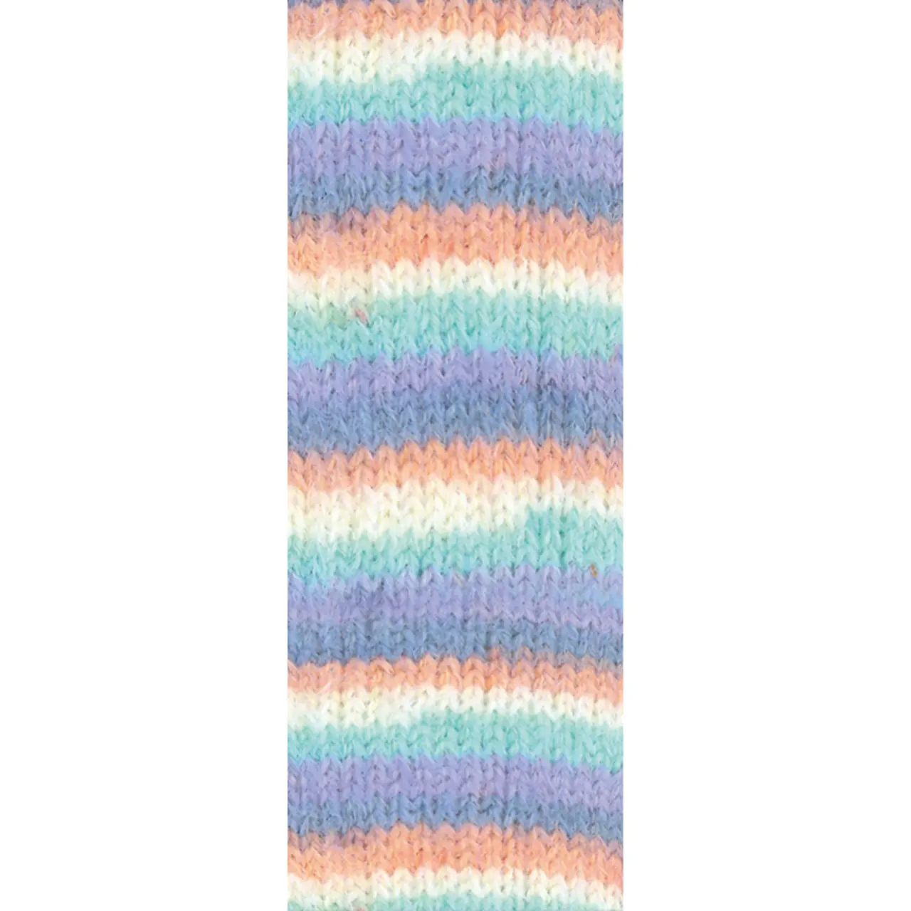 Cosy Socks Multi Stripes 153 Lavendel/Graublau/Lachs/Creme/Türkis von Lana Grossa. Flauschiges Sockengarn mit Merinowolle mit besonderem Druckeffekt waschmaschinenfest