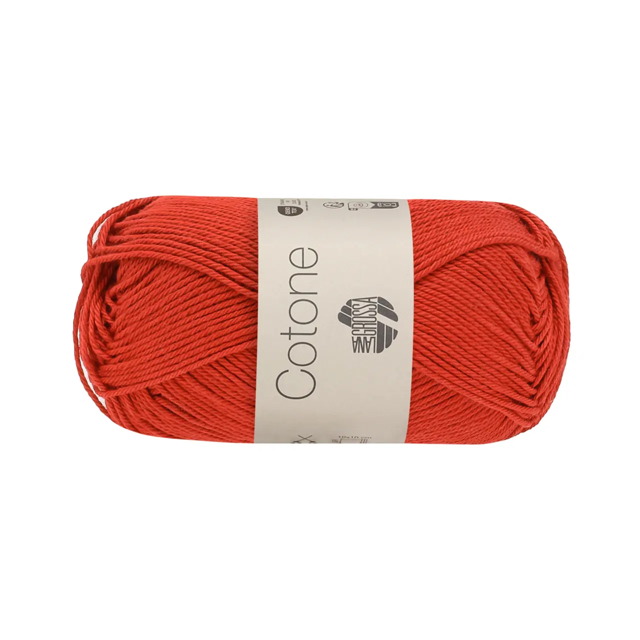 Cotone Uni 141 Leuchtendrot von Lana Grossa. Baumwollbasicgarn