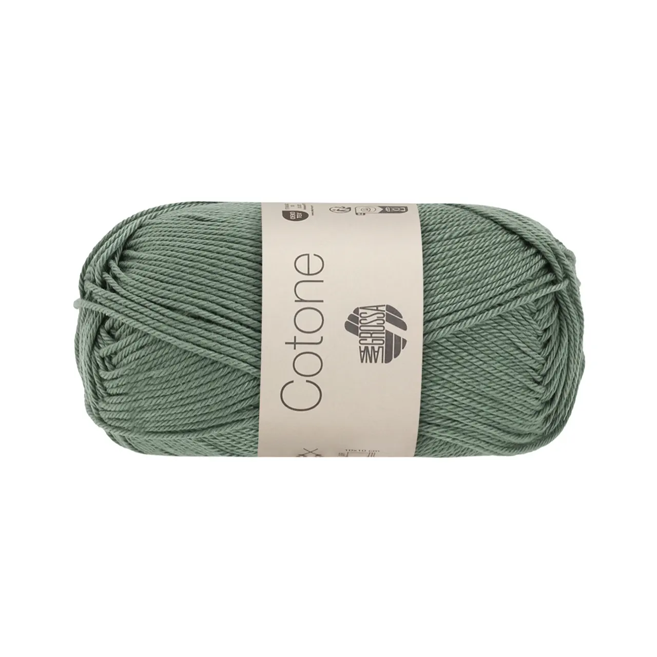 Cotone Uni 142 Dschungelgrün von Lana Grossa. Baumwollbasicgarn