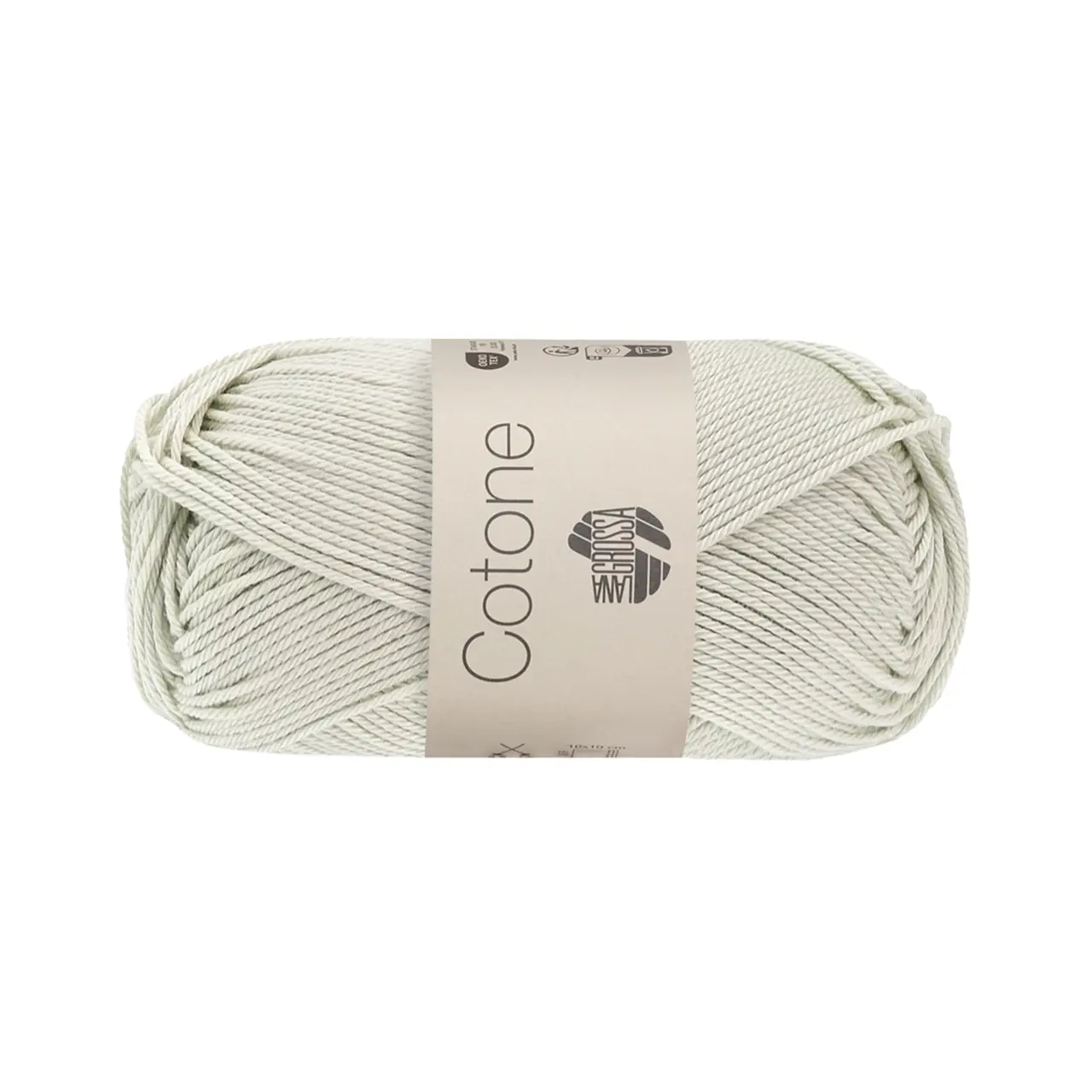Cotone Uni 145 Lichtgrau von Lana Grossa. Baumwollbasicgarn