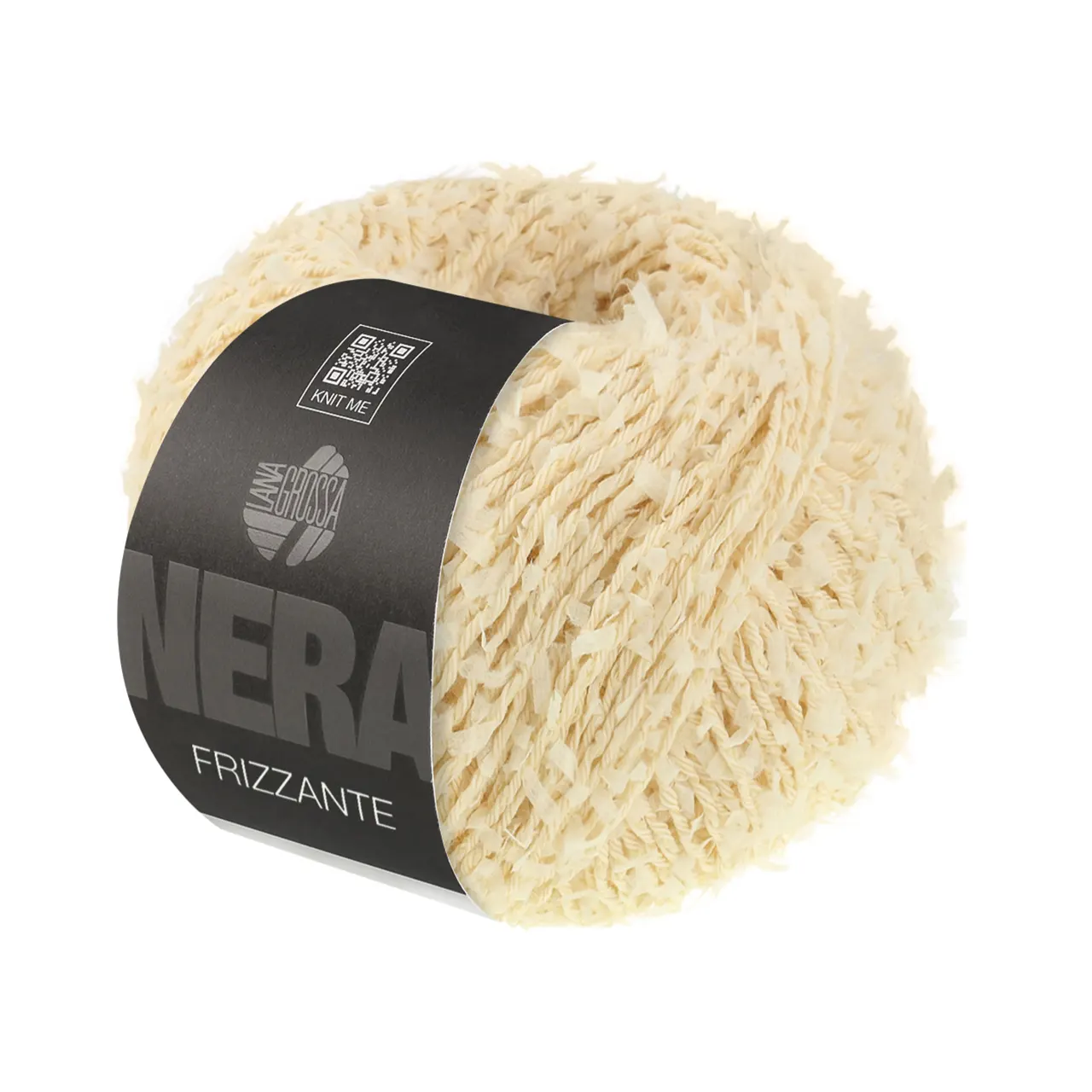 Frizzante 1 Creme von Lana Grossa. Ein lebendiges Garn mit außergewöhnlicher Struktur das Strickprojekten Dynamik und Ausdruck verleiht.