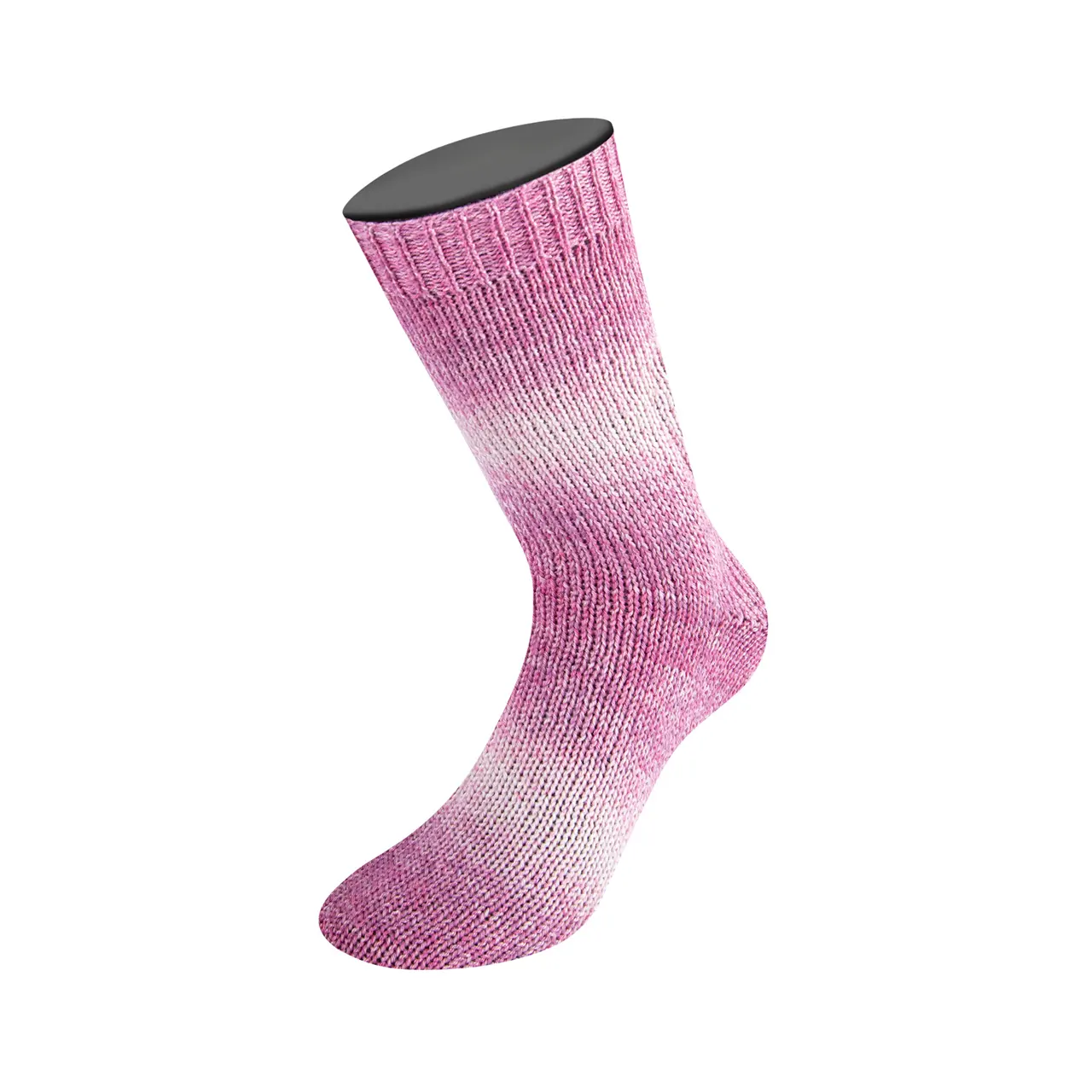 Meilenweit 100 Woolycell Duo 6002 Veilchenfuchsia/-Lila/Rosa von Lana Grossa. Hochwertiges Sockengarn ohne Polyamidanteil aus Merinowolle & Lyocell im Farbverlauf bedruckt wasc