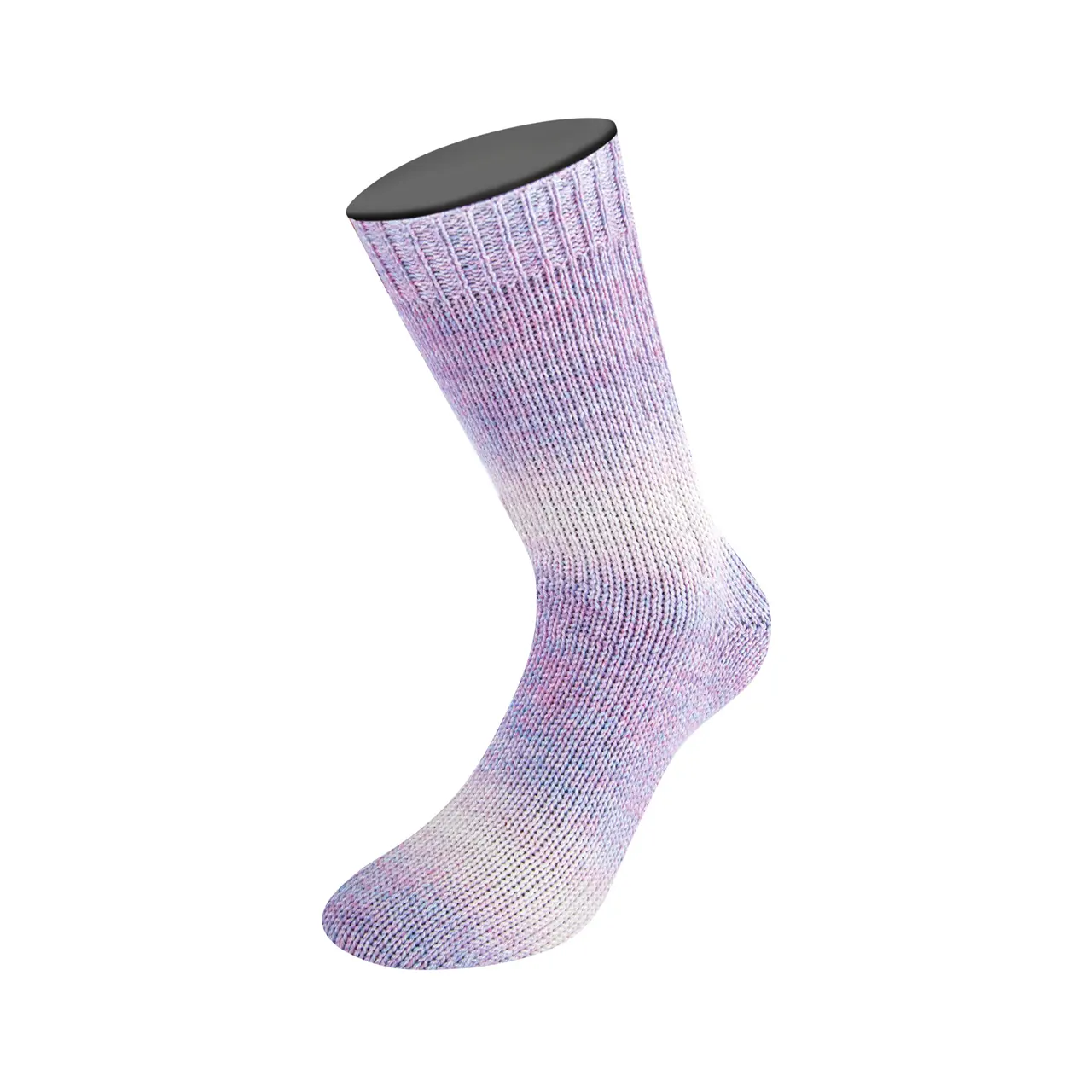 Meilenweit 100 Woolycell Duo 6003 Blaulila//Rosa/Creme von Lana Grossa. Hochwertiges Sockengarn ohne Polyamidanteil aus Merinowolle & Lyocell im Farbverlauf bedruckt wasc