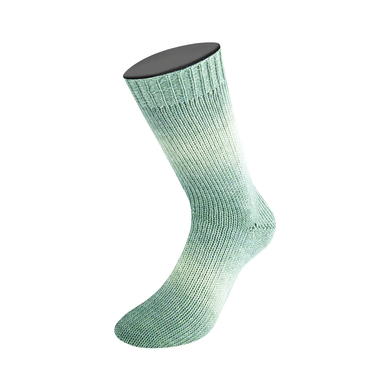 Meilenweit 100 Woolycell Duo 6007 Salbei-/Heu-/Pastellgrün von Lana Grossa. Hochwertiges Sockengarn ohne Polyamidanteil aus Merinowolle & Lyocell im Farbverlauf bedruckt wasc