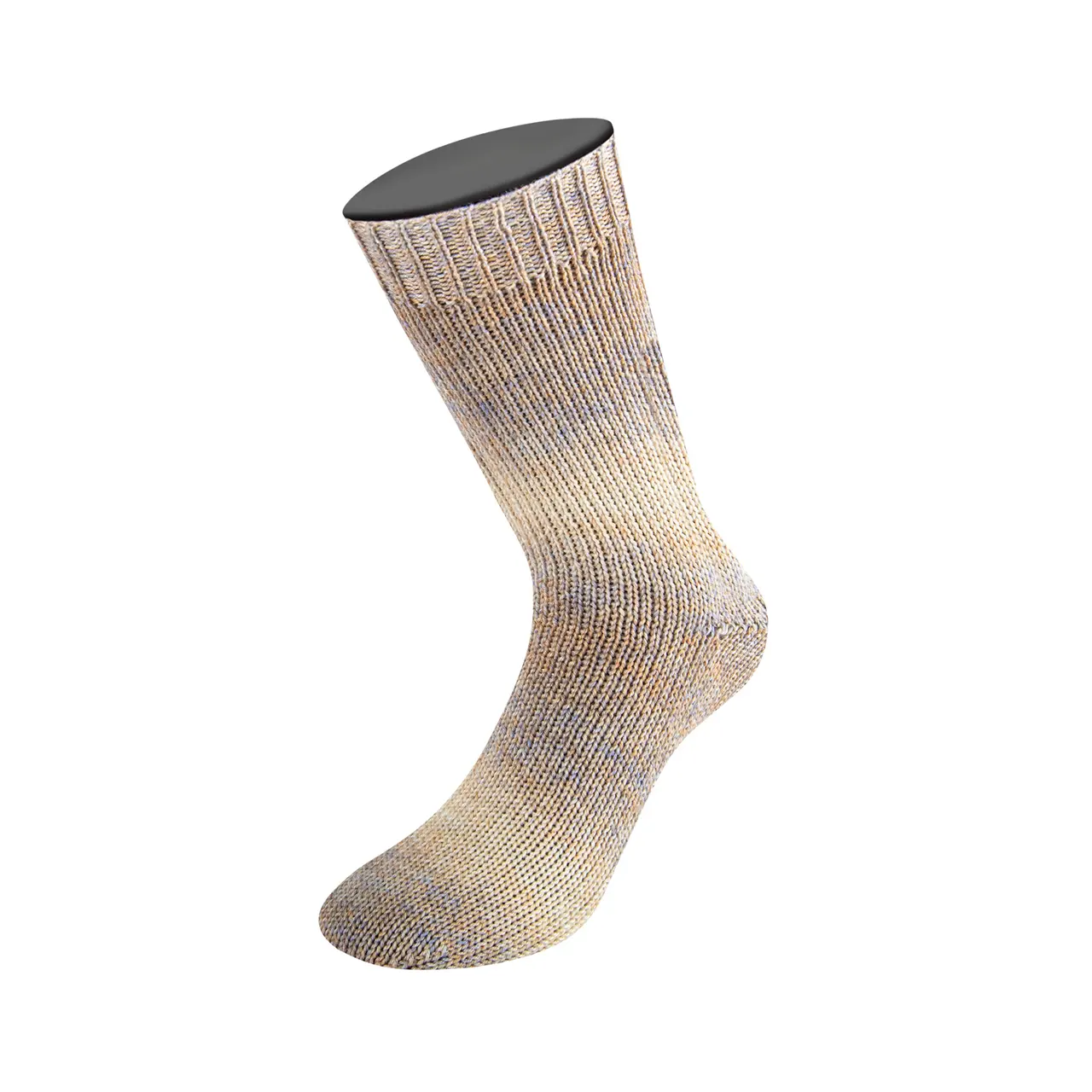 Meilenweit 100 Woolycell Duo 6009 Beige/Sandbeige/Grau von Lana Grossa. Hochwertiges Sockengarn ohne Polyamidanteil aus Merinowolle & Lyocell im Farbverlauf bedruckt wasc