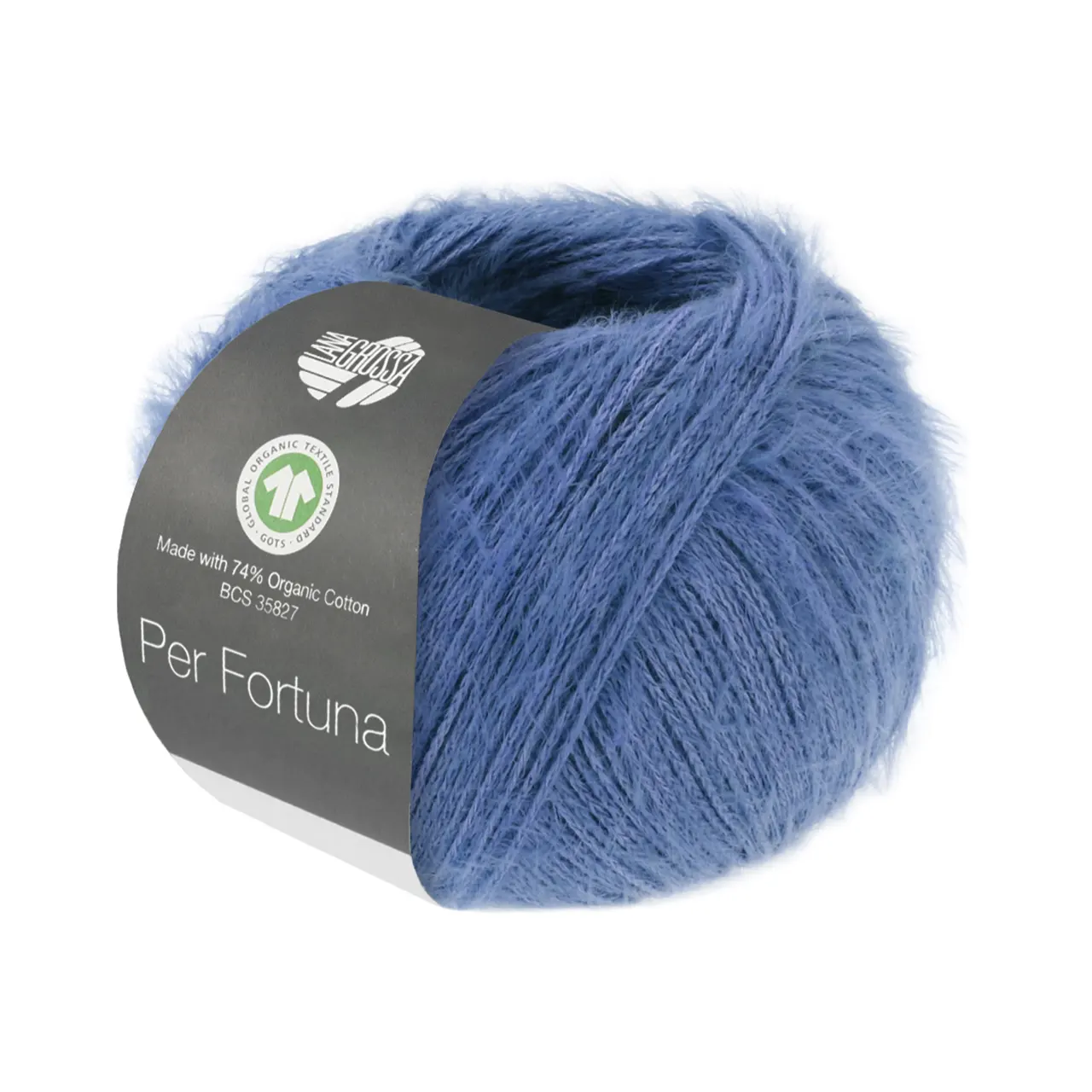 Per Fortuna GOTS 62 Veilchenblau von Lana Grossa. Leichtes Sommerflauschgarn mit Baumwolle