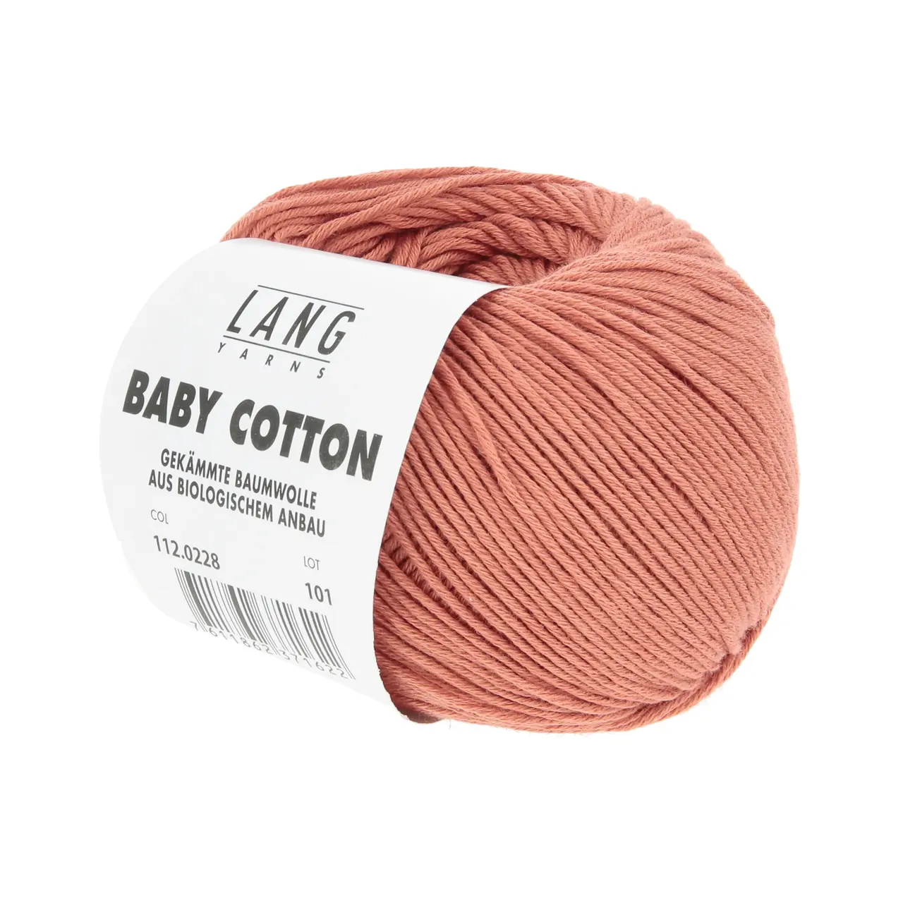 Baby Cotton 228 Koralle Dunkel von Lang Yarns. Feine langstaplige Baumwolle aus kontrolliert biologischem Anbau.