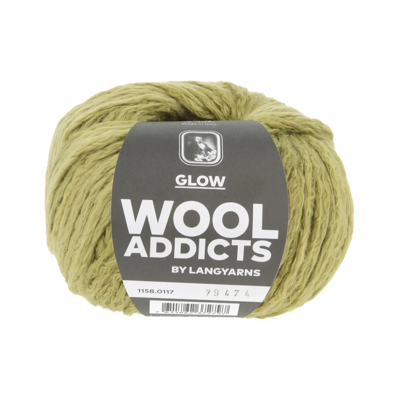 Glow 117 Artichoke von Lang Yarns. Give your needles and wardrobe a GLOW-up with this voluminous summer yarn. This glistening yarn allows you to create flowing pieces with a subtle interplay of matte and shiny stitches depending on whether the cotton or the viscose is more prominent in any given section. Perfect for summer-ready garments that capture the glowing sunshine with each stitch GLOW is available in both semi-solid and variegated colors.
