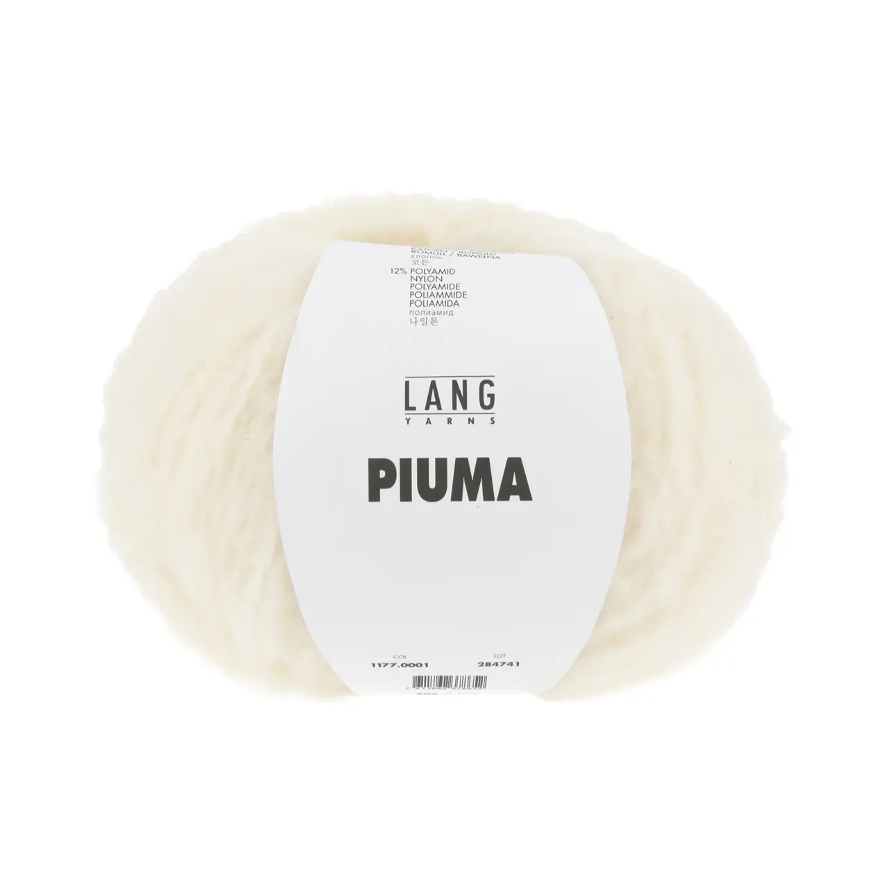 Piuma 1 Weiss von Lang Yarns. PIUMA bedeutet „Feder“ auf Italienisch und genau so fühlt sich dieses Garn an. Der Kern aus robustem Polyamid sorgt für Stabilität während ein flauschiger Mantel aus gefärbter Merinowolle und weisser Baumwolle einen dezenten Melange-Effekt erzeugt. Das Maschenbild erinnert an einen kuscheligen Teddystoff ideal für warme Jacken Pullover oder Accessoires mit Volumen und weicher Textur. Besonders schön