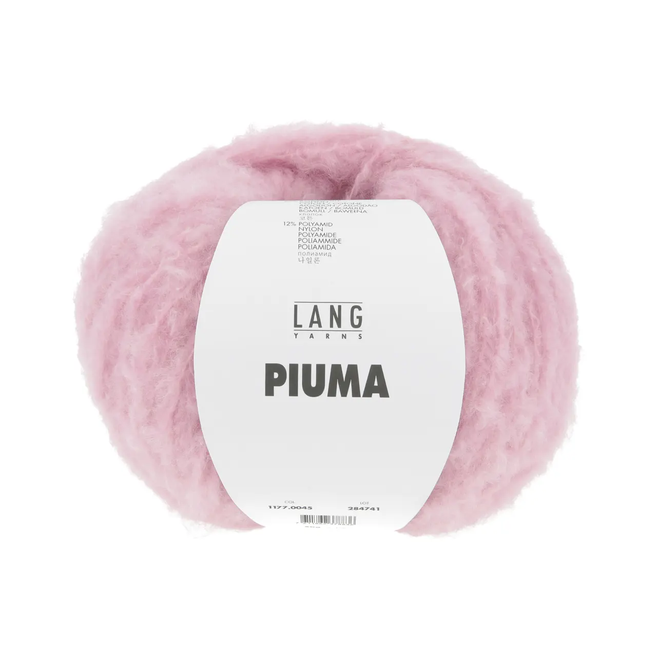 Piuma 45 Mauve von Lang Yarns. PIUMA bedeutet „Feder“ auf Italienisch und genau so fühlt sich dieses Garn an. Der Kern aus robustem Polyamid sorgt für Stabilität während ein flauschiger Mantel aus gefärbter Merinowolle und weisser Baumwolle einen dezenten Melange-Effekt erzeugt. Das Maschenbild erinnert an einen kuscheligen Teddystoff ideal für warme Jacken Pullover oder Accessoires mit Volumen und weicher Textur. Besonders schön