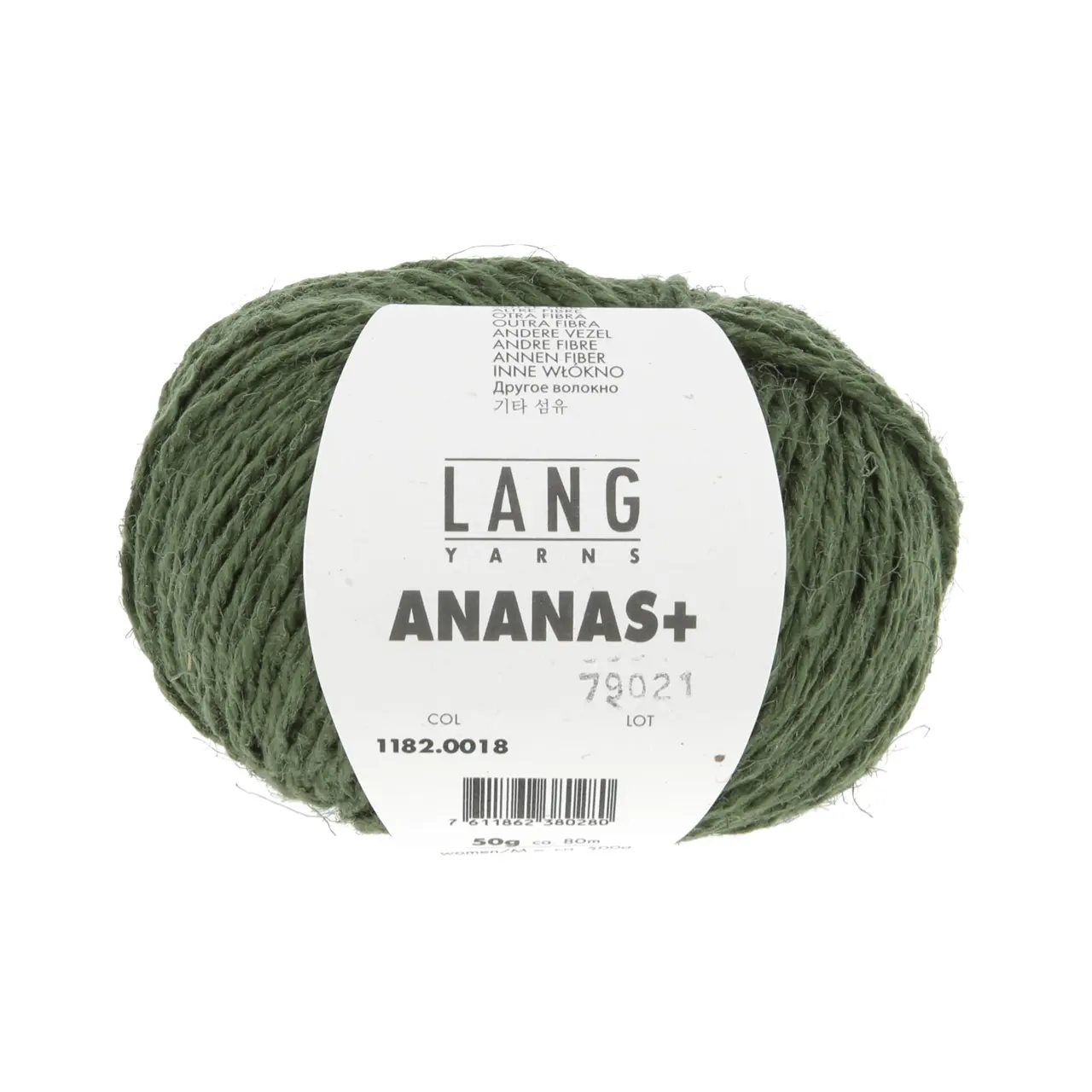 Ananas+ 18 Dunkelgrün von Lang Yarns. ANANAS+ ist die dickere Variante unseres Garns aus Ananasfasern. Es eignet sich perfekt für Wohnaccessoires und dekorative Projekte die eine gute Formstabilität erfordern.
