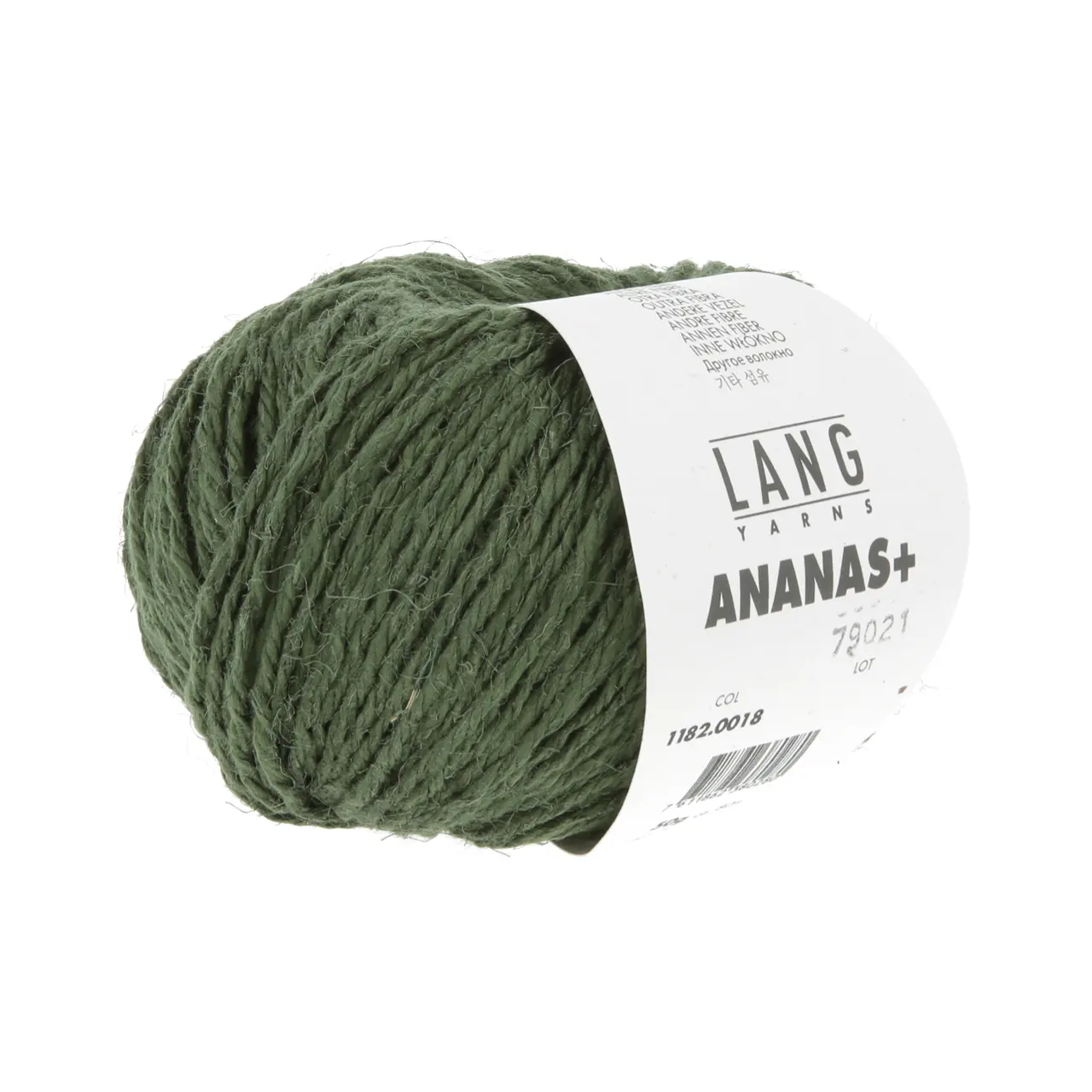 Ananas+ 18 Dunkelgrün von Lang Yarns. ANANAS+ ist die dickere Variante unseres Garns aus Ananasfasern. Es eignet sich perfekt für Wohnaccessoires und dekorative Projekte die eine gute Formstabilität erfordern.