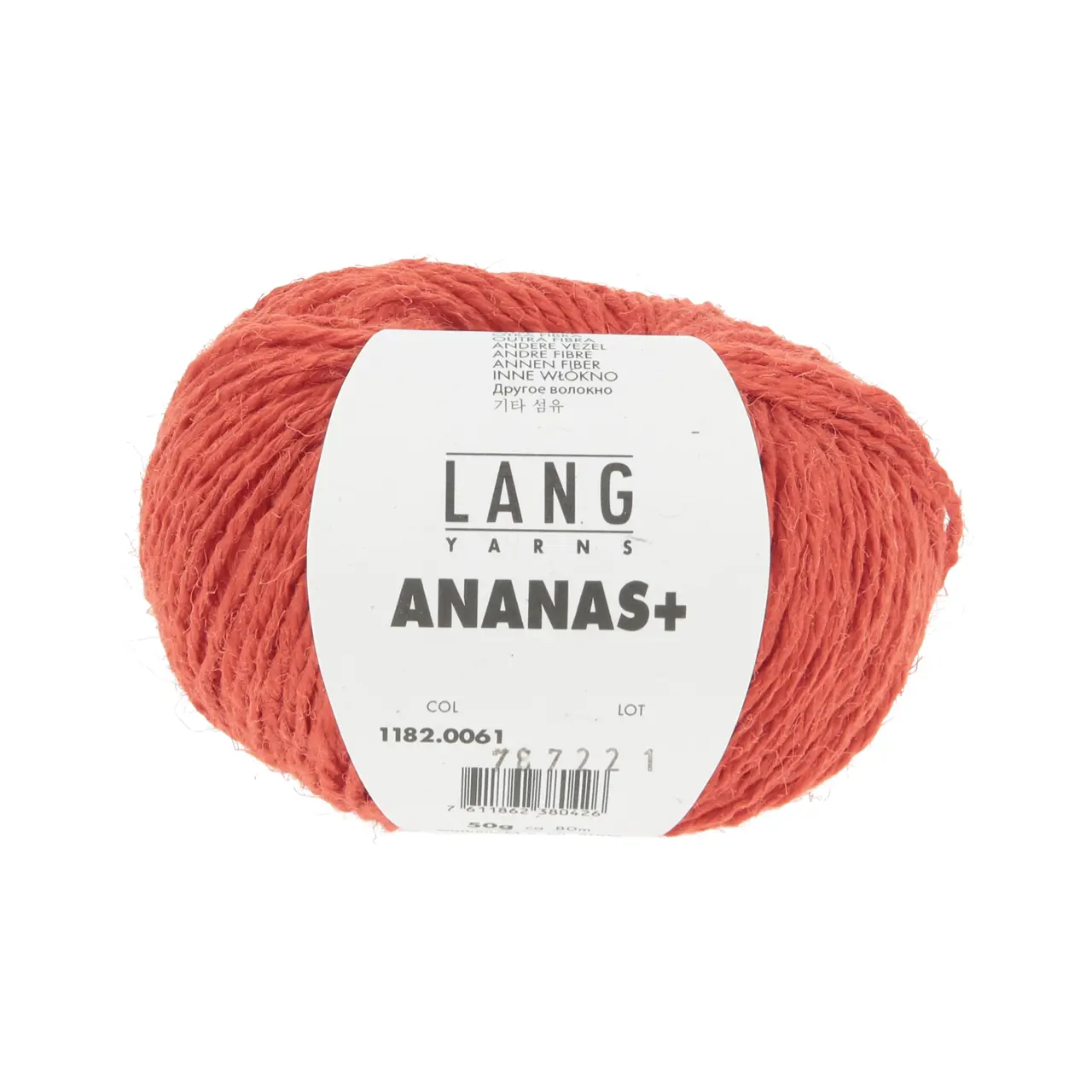 Ananas+ 61 Tomate von Lang Yarns. ANANAS+ ist die dickere Variante unseres Garns aus Ananasfasern. Es eignet sich perfekt für Wohnaccessoires und dekorative Projekte die eine gute Formstabilität erfordern.