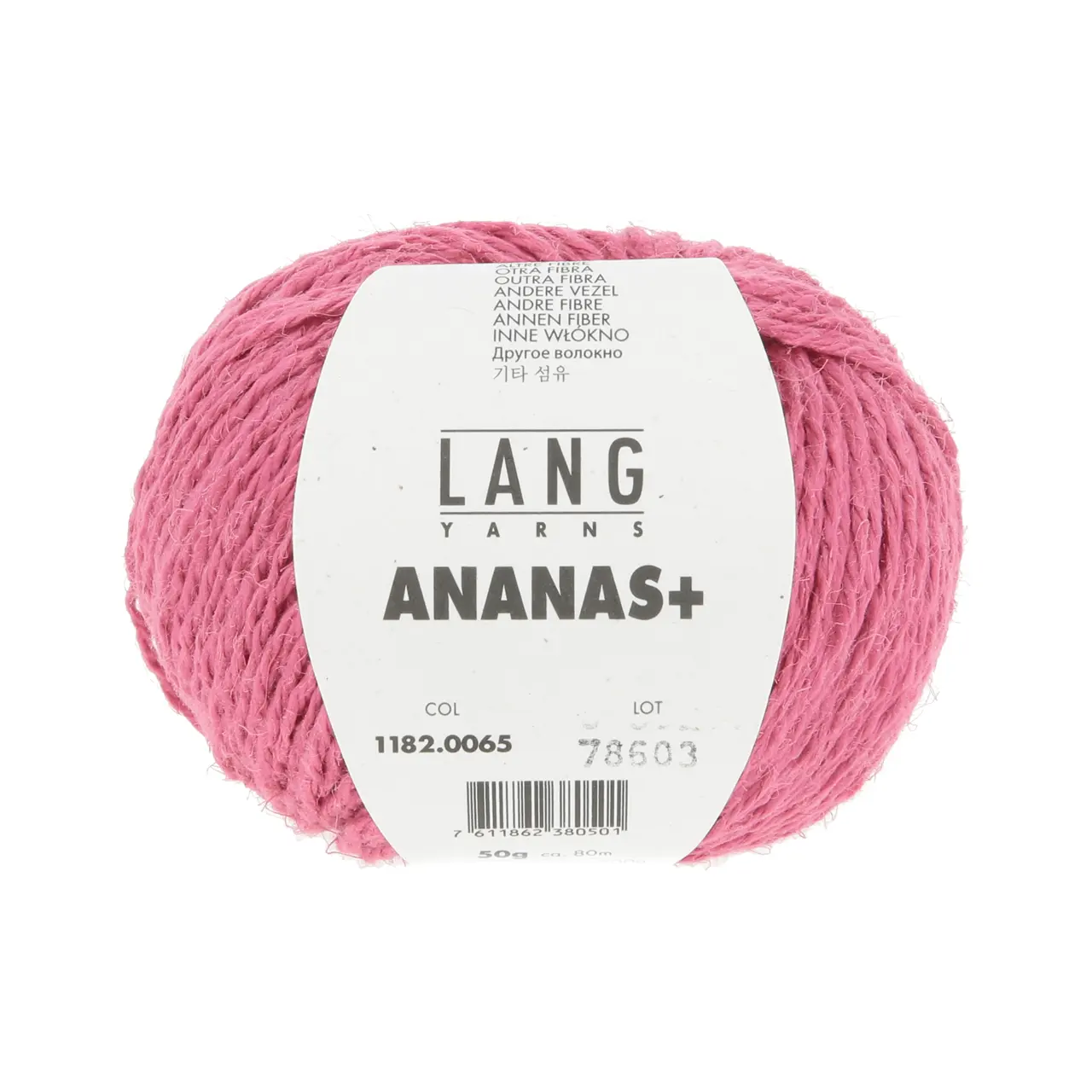 Ananas+ 65 Pink von Lang Yarns. ANANAS+ ist die dickere Variante unseres Garns aus Ananasfasern. Es eignet sich perfekt für Wohnaccessoires und dekorative Projekte die eine gute Formstabilität erfordern.