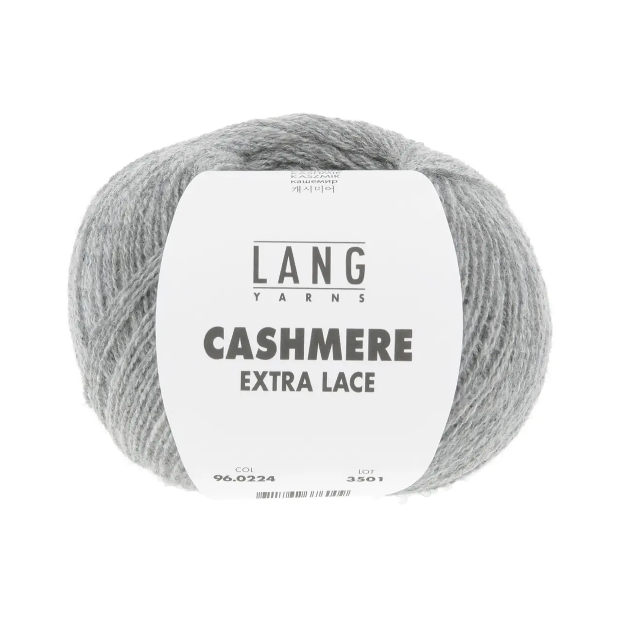Cashmere Extra Lace 224 Grau Mélange von Lang Yarns. CASHMERE EXTRA LACE ist ein edles Beilaufgarn aus reinem Kaschmir das sich wunderbar weich und luxuriös anfühlt. Es eignet sich hervorragend zum Kombinieren mit anderen Garnen und ist eine hochwertige Alternative zu klassischen Mohair-Seide-Mischungen. Aber natürlich lässt es sich auch solo verstricken z. B. zu zarten Lace-Tüchern und filigranen Accessoires. Das Garn überzeugt durch seine Leichtigkeit und ist die perfekte Wahl für Strickprojekte