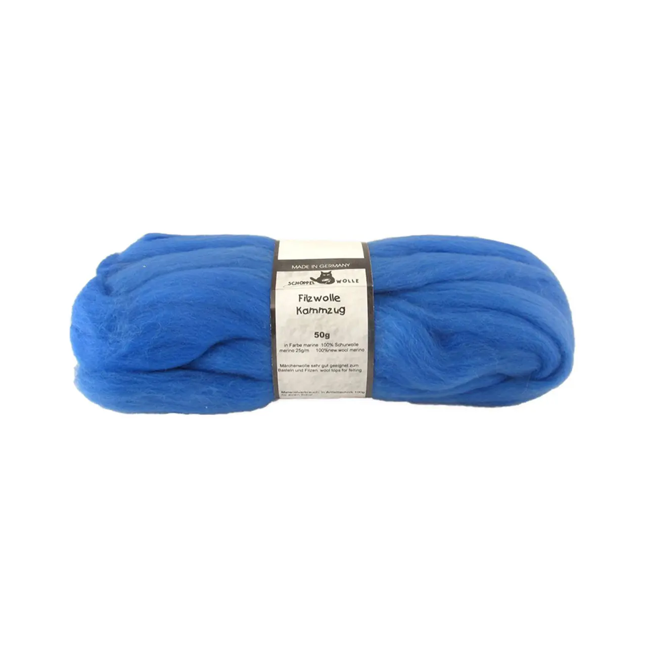 Filzwolle Kammzug 4201 Kornblau von Schoppel. Aus Merino-Schurwolle sehr gut geeignet zum Basteln und Filzen.