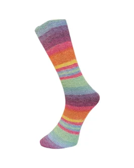 <span class="yarn-title">Sockenwolle mit Baumwolle 4Fach</span> <span class="yarn-color">835-25 Pink-Lila-Orange-Blau-Gelb</span>