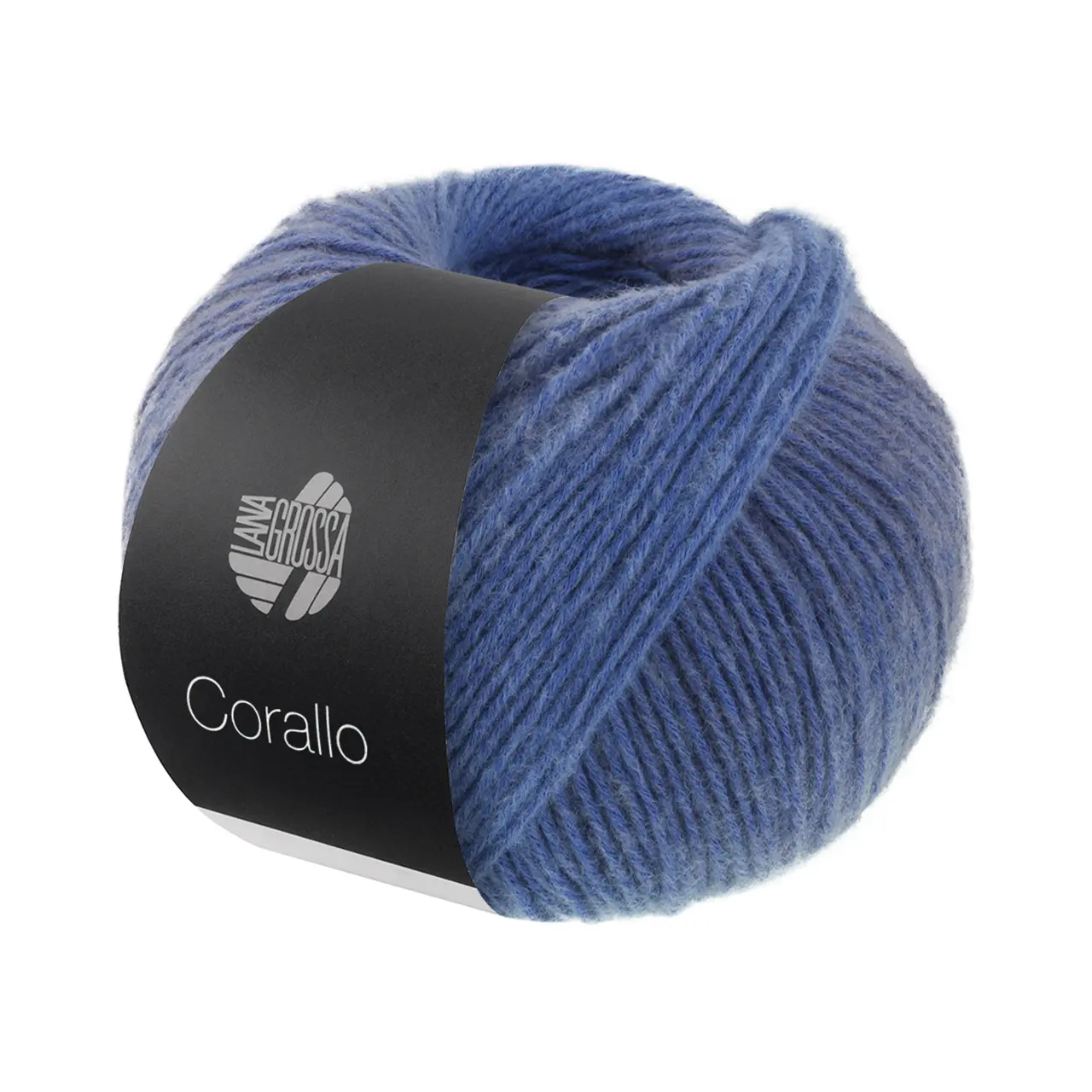 Corallo 6 Stahl-/Graublau/Blau von Lana Grossa. Ein modernes Effektgarn bei dem ein stabiles und zugleich weiches Baumwollnetz mit feinen Merinofasern gefüllt ist. Besonders geeignet für Pullover Cardigans Tücher und leichte Accessoires.