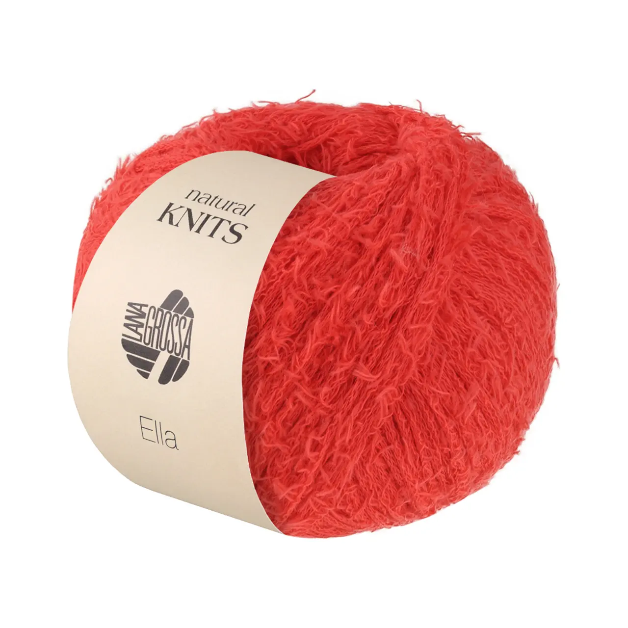 Ella 11 Rot von Lana Grossa. Flauscheffektgarn aus 100% Baumwolle