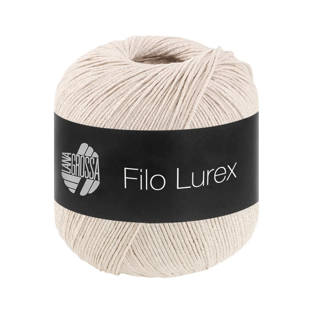 Filo Lurex 18 Hellbeige von Lana Grossa. Edles fest verzwirntes Baumwollgarn mit dezentem Lurexschimmer